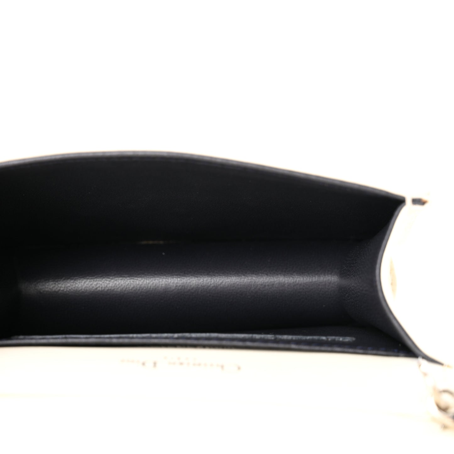 Lambskin Sequin Micro Diorama Flap Bag White