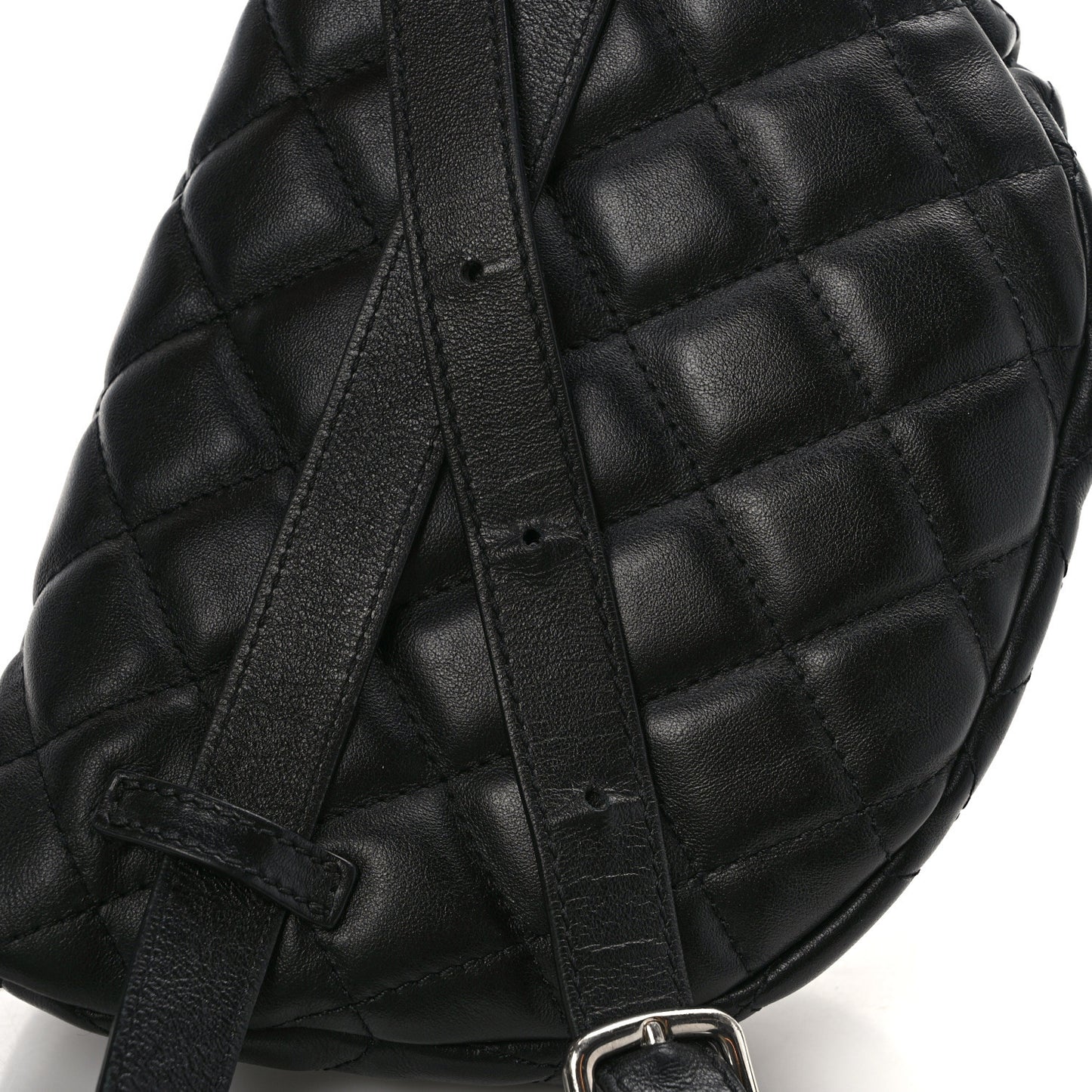 Calfskin Quilted Waist Belt Bag Black