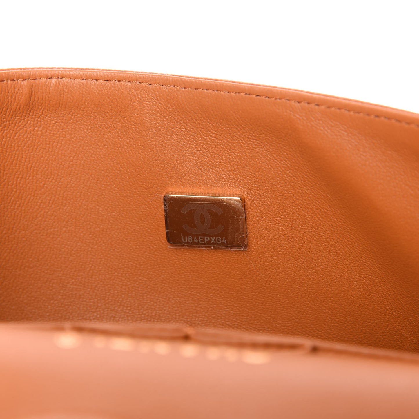 Caviar Quilted Medium Double Flap Light Brown