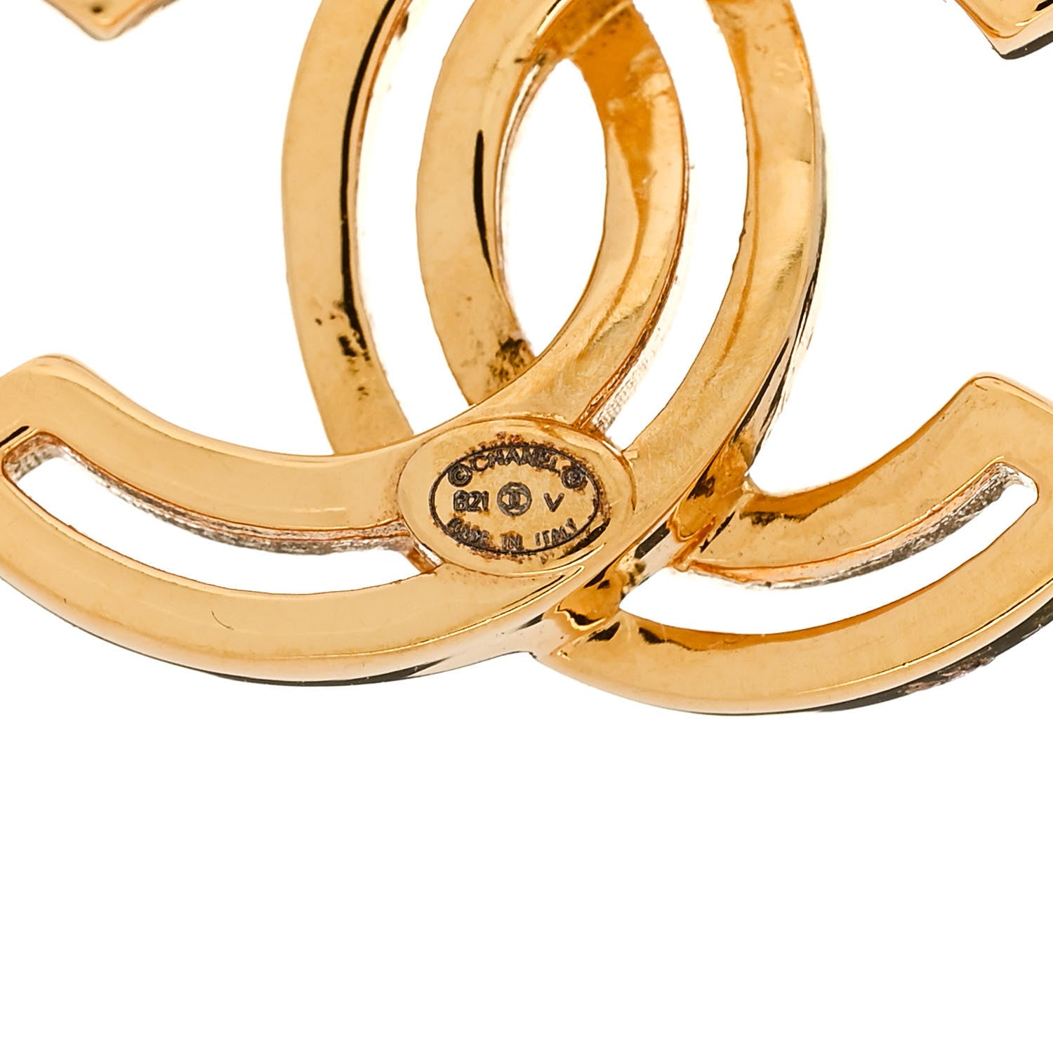 Chanel Metal Obazine CC Earrings Gold 4 of 4