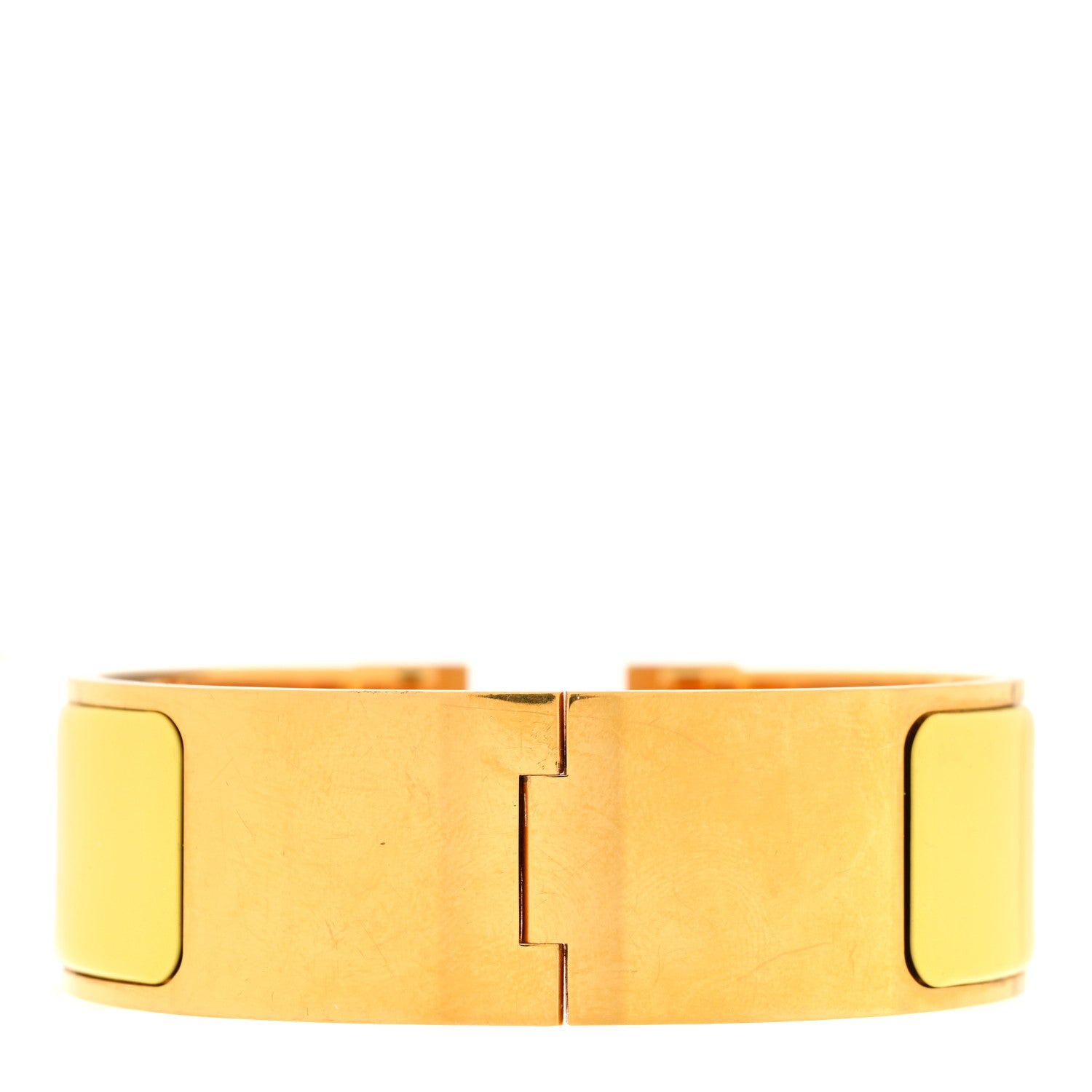 Hermes Enamel Wide Clic Clac H Bracelet PM Jaune Citron 3 of 4