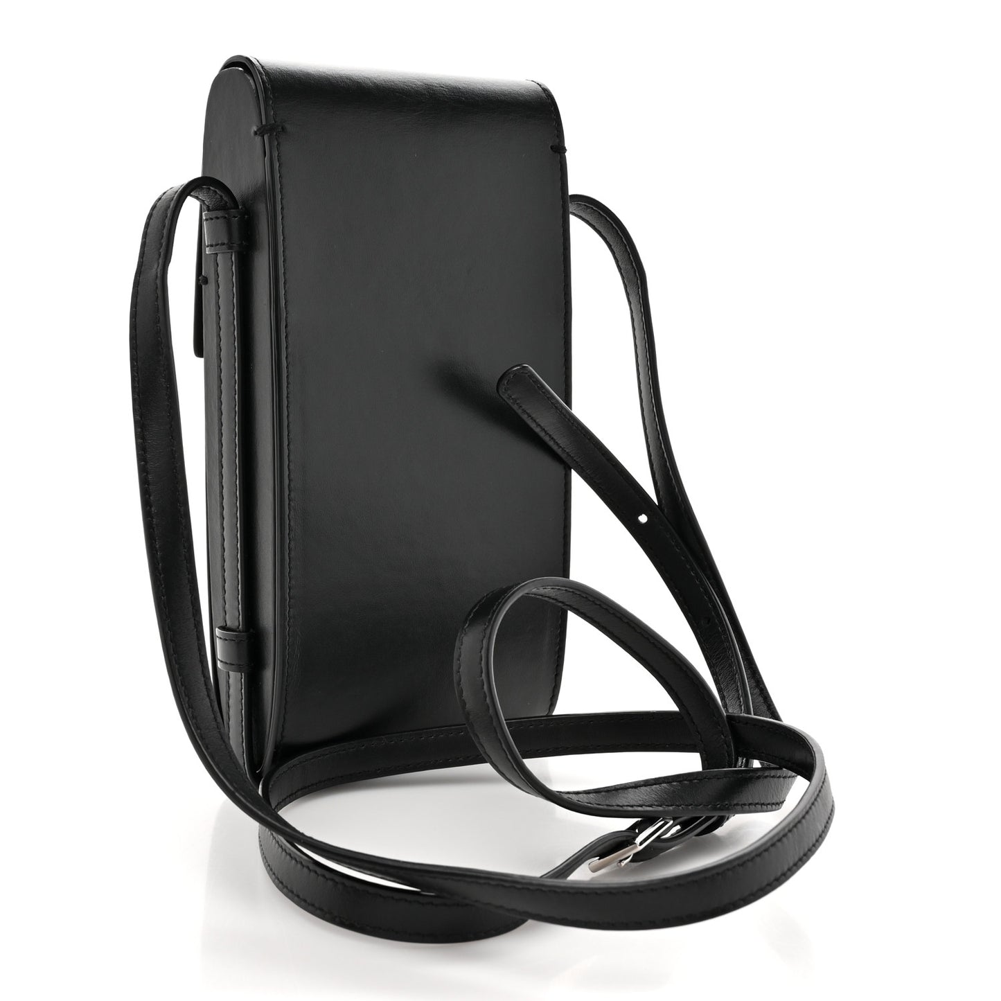 Calfskin Phone Holder Crossbody Black