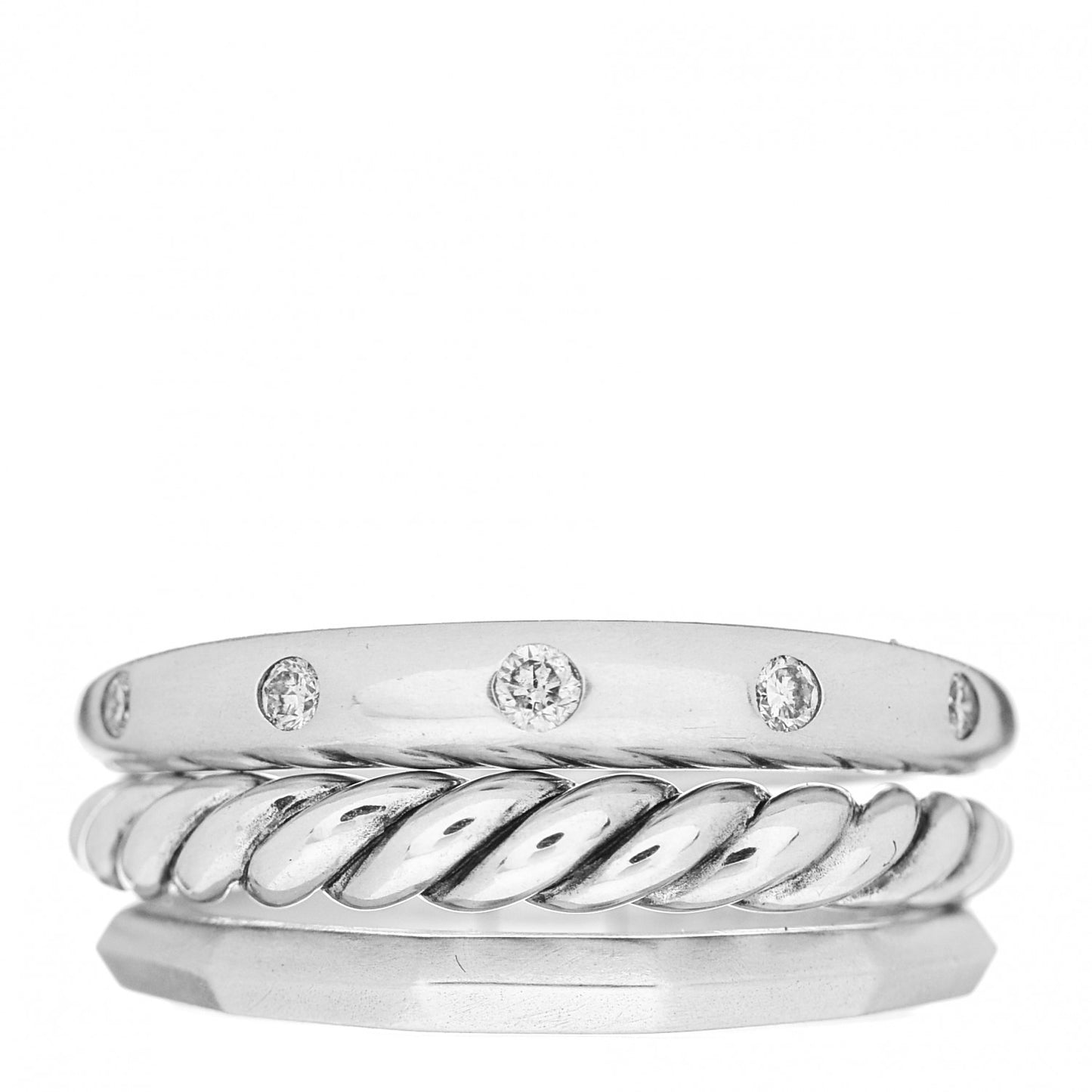 Sterling Silver Diamond 9mm Stax Narrow Ring 51 5.75