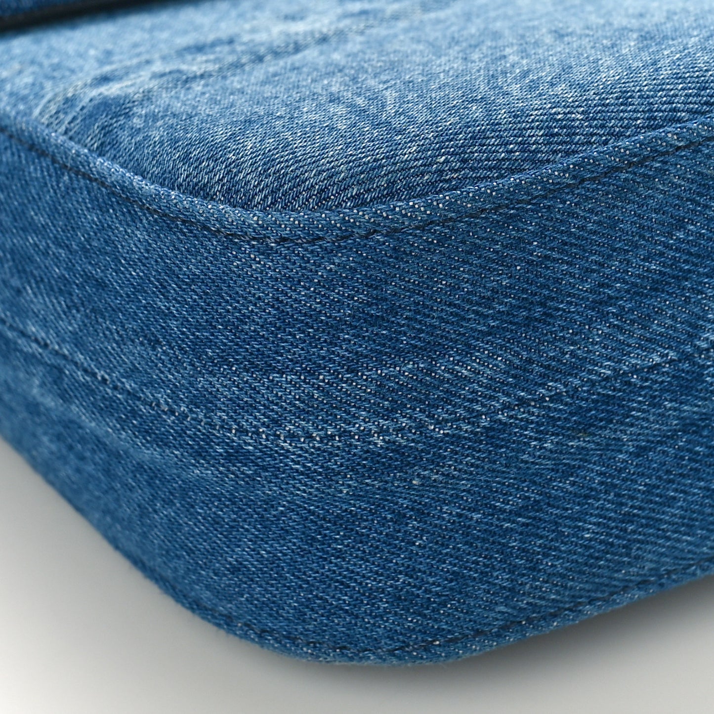 Denim T-Clasp Shoulder Bag Blue