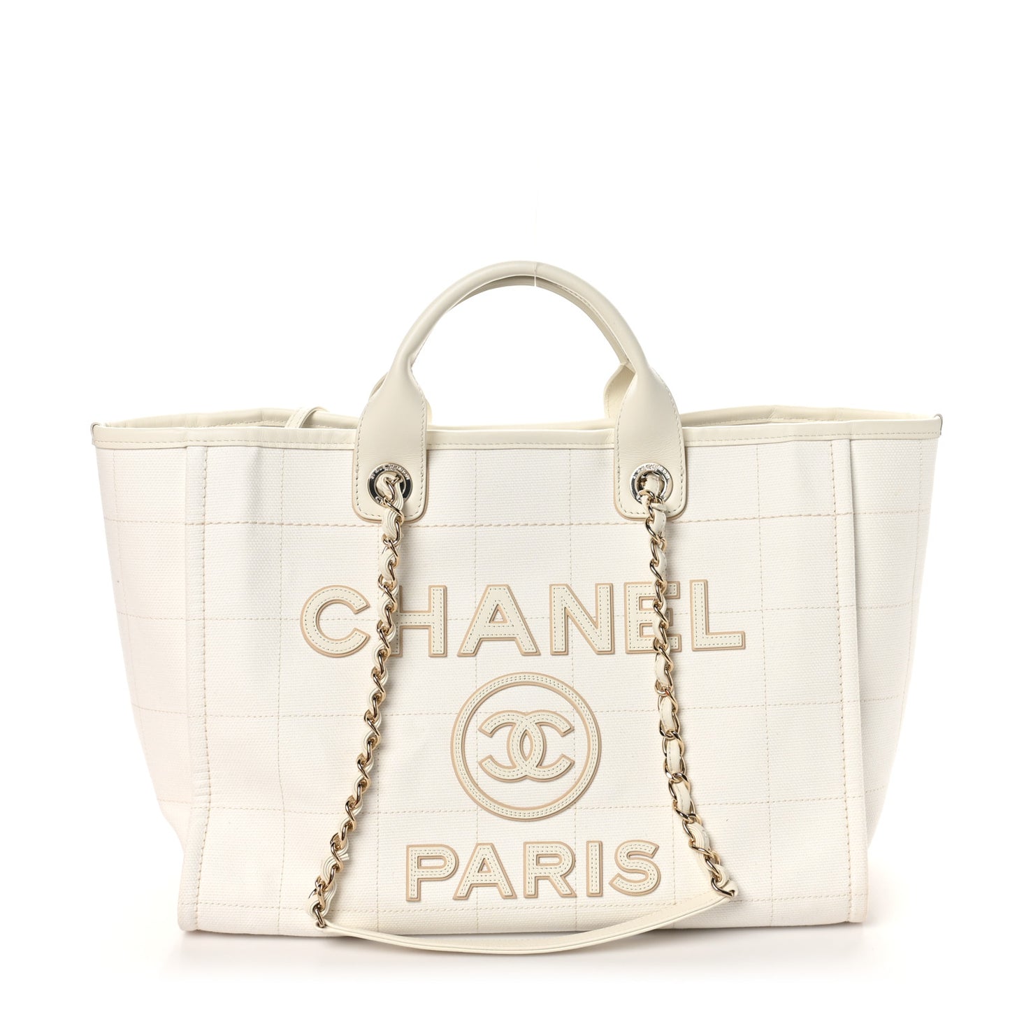 Cotton Medium Deauville Tote White