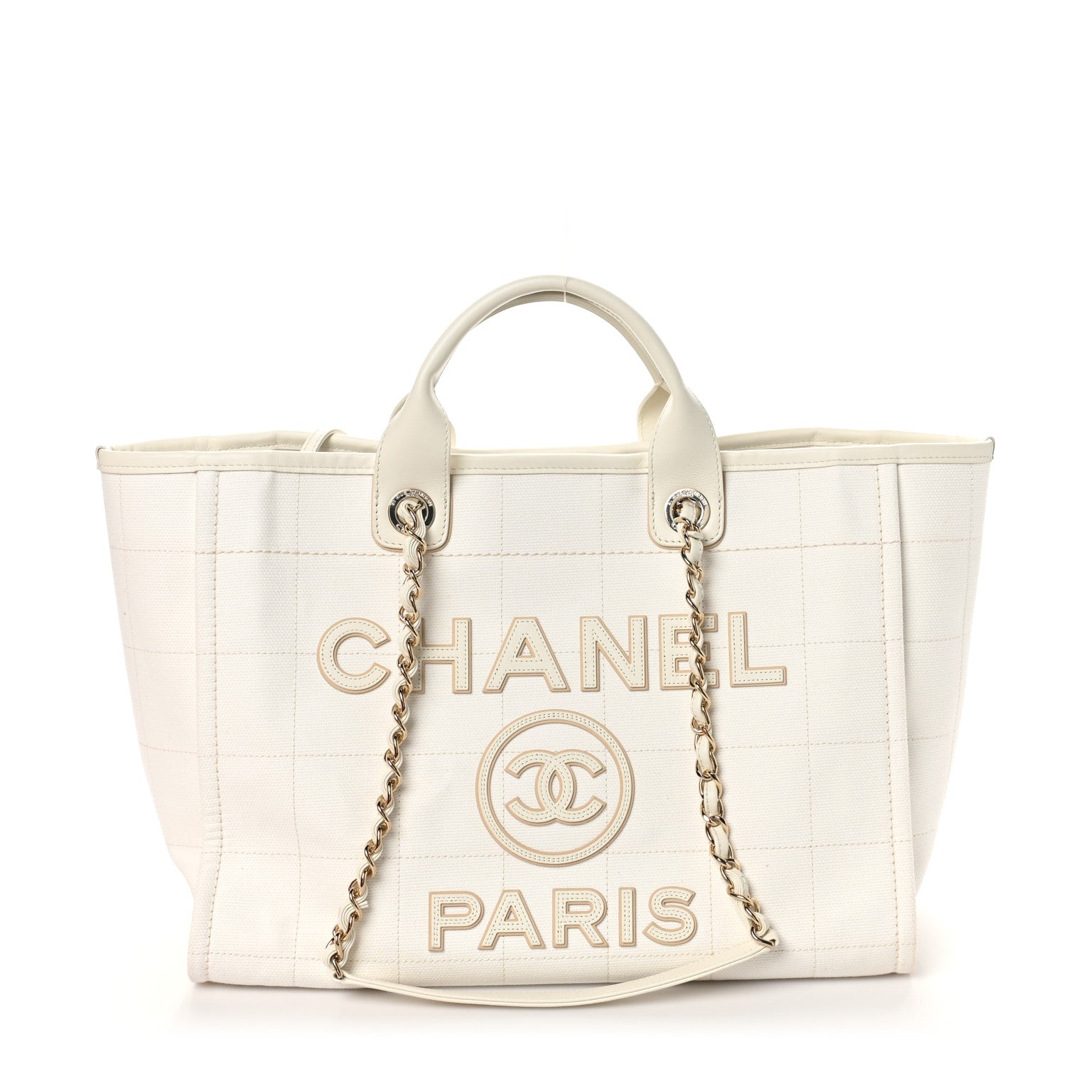 Chanel Cotton Medium Deauville Tote White 1 of 11