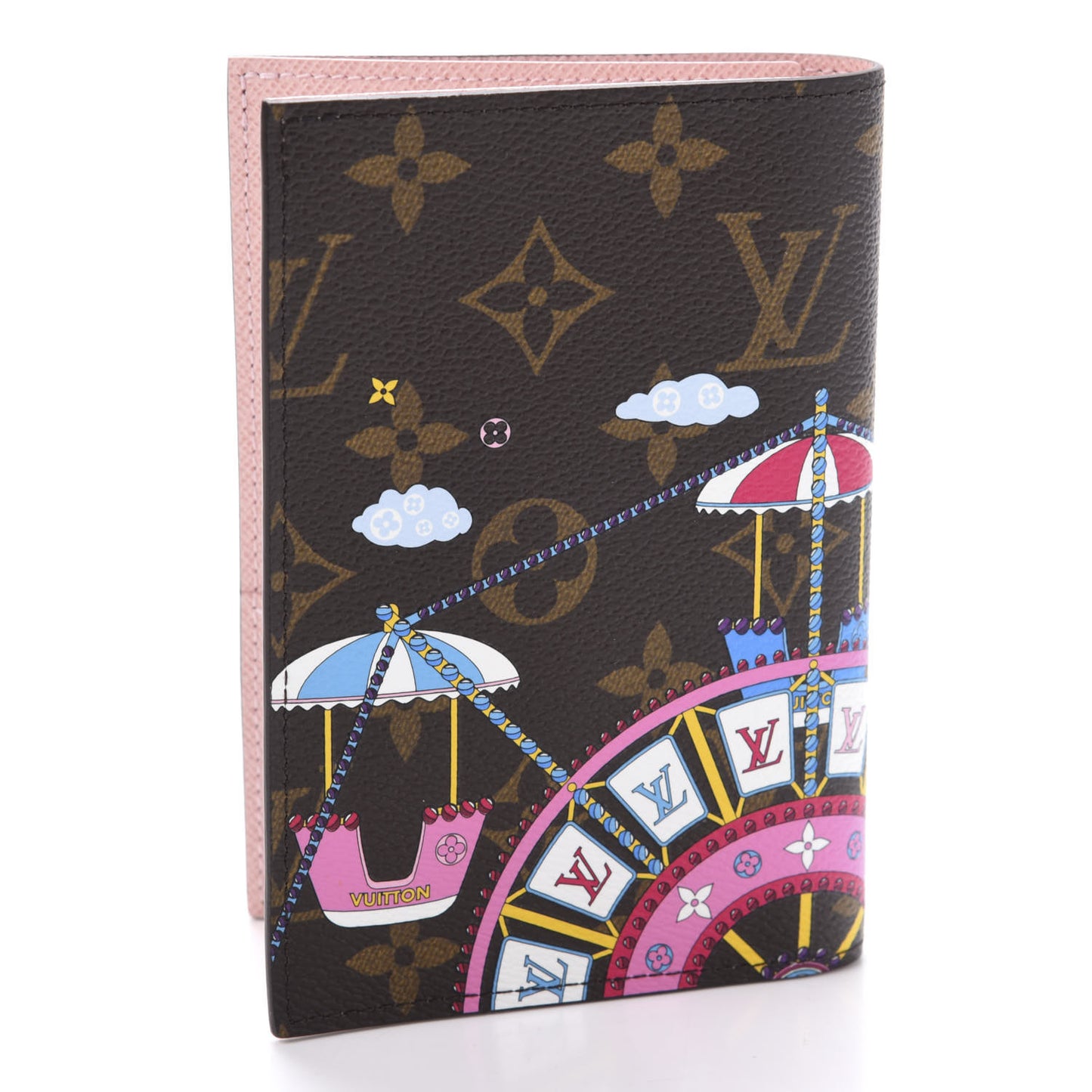 Monogram 2020 Christmas Animation Big Wheel Passport Cover Rose Ballerine