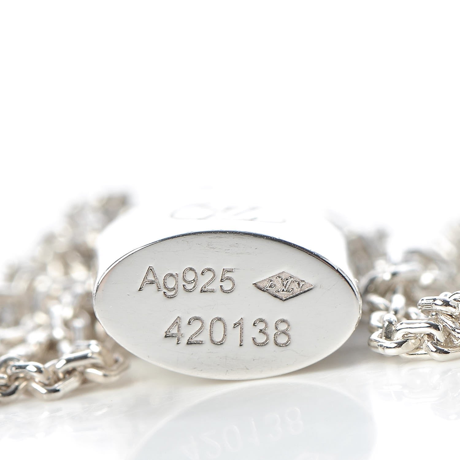 Louis Vuitton Sterling Silver Lockit Necklace 6 of 6
