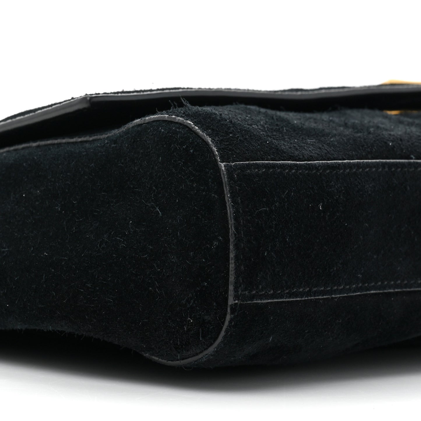 Smooth Calfskin Suede Medium Reversible Monogram Kate Satchel Black