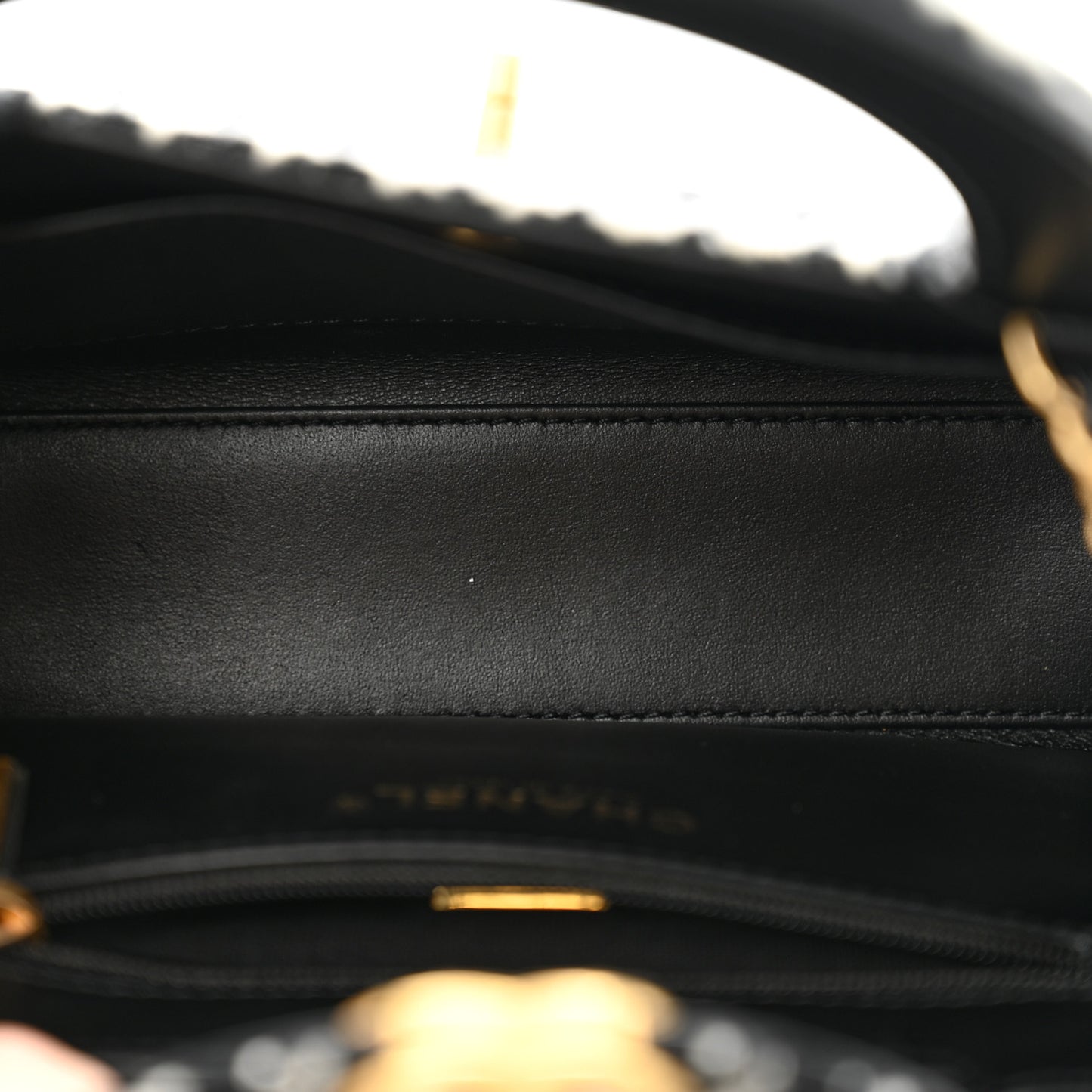 Tweed Houndstooth Quilted Nano Kelly Shopper Black White