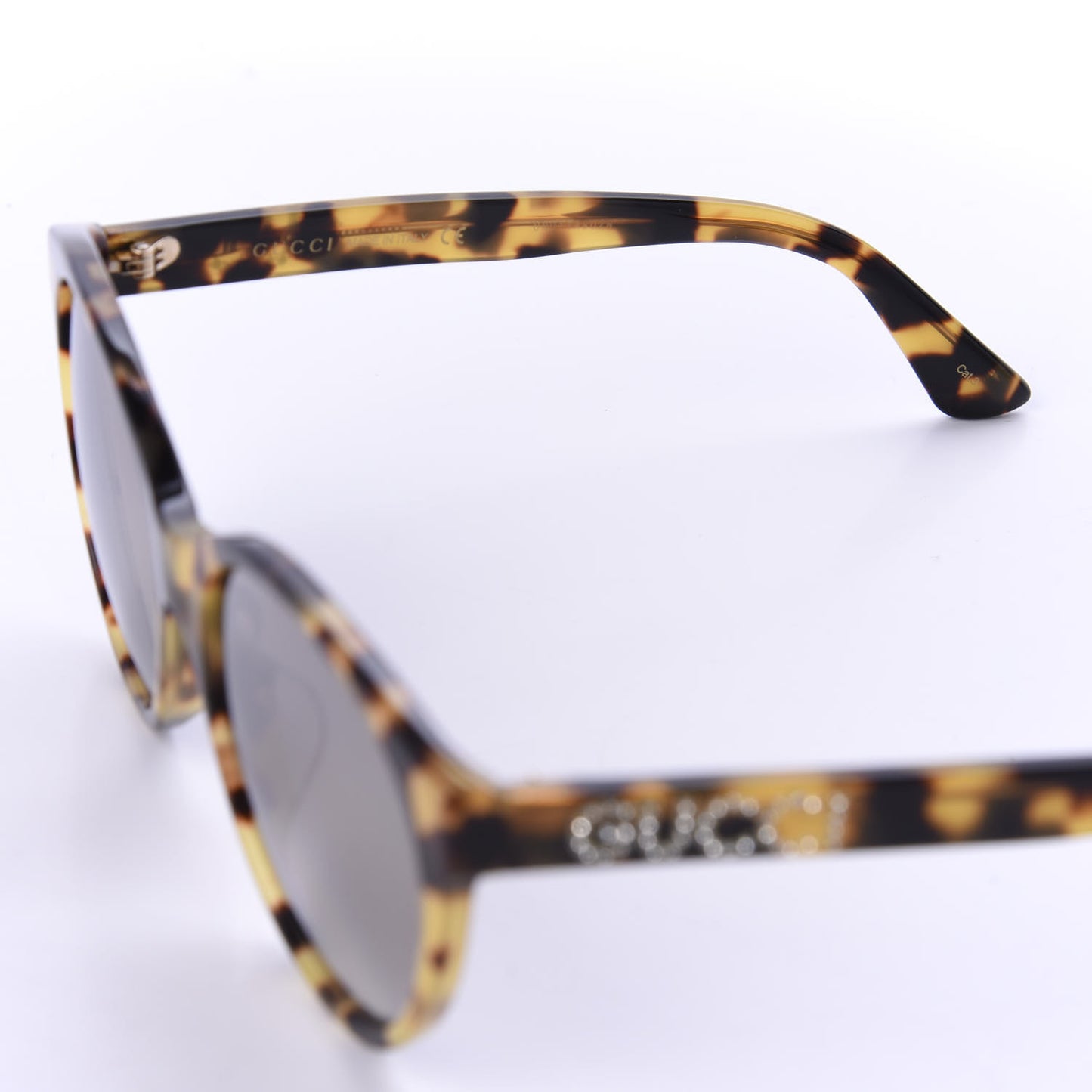 Round Frame Crystal Sunglasses GG 0419S Tortoiseshell