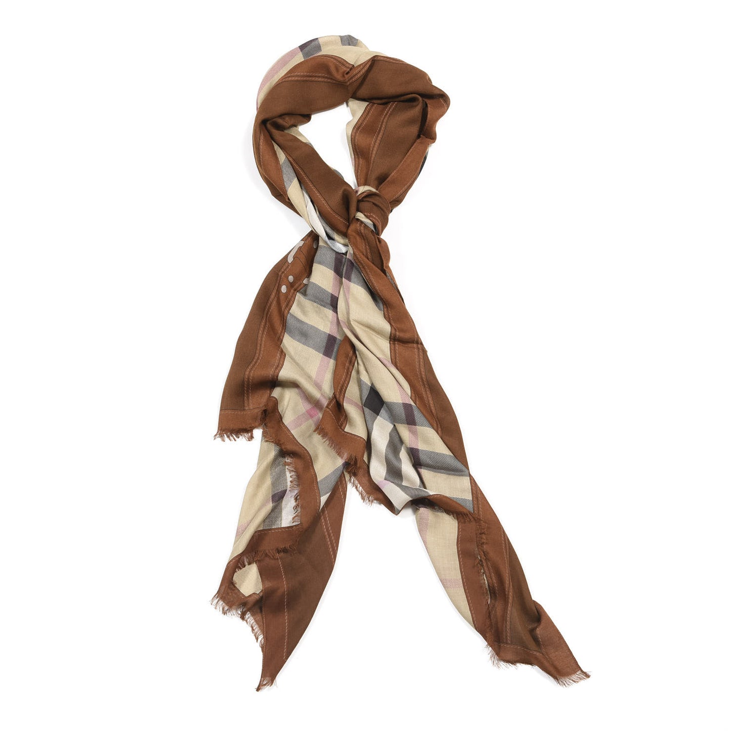 Modal Cashmere Haymarket Check Scarf Bronze