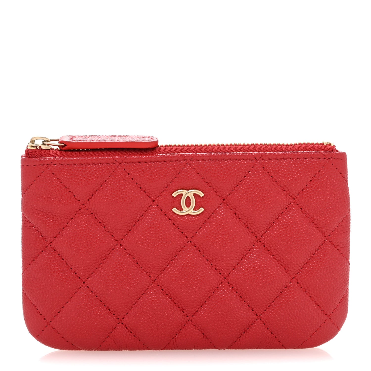 Chanel Caviar Quilted Small Cosmetic Case Red 1 of 10
