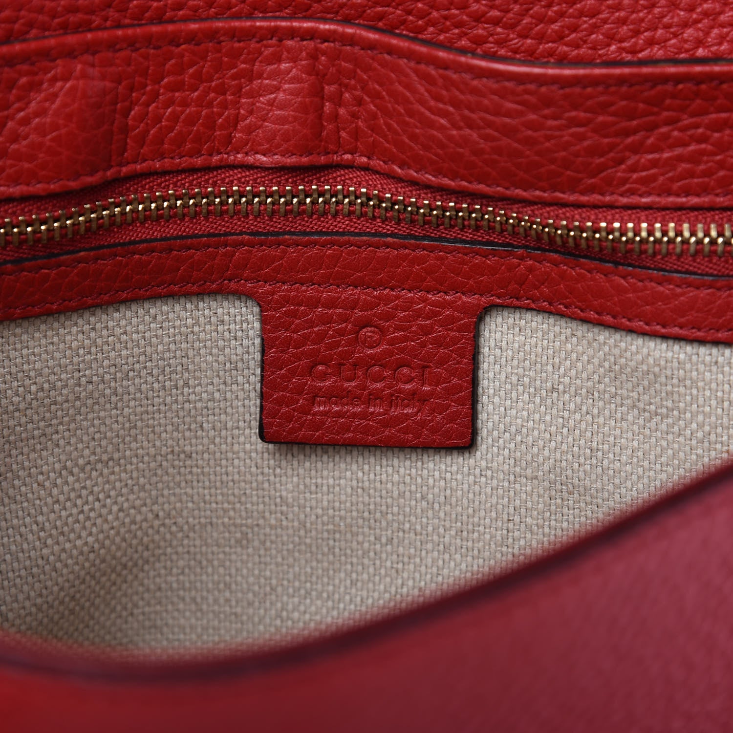 Gucci Pebbled Calfskin Medium Soho Flap Crossbody Red 9 of 10