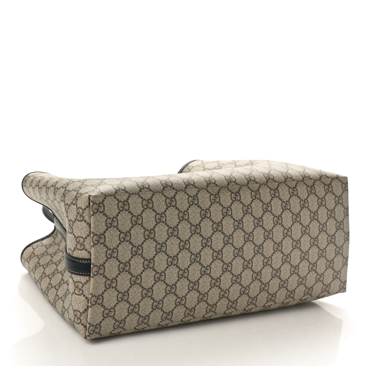 GG Supreme Monogram Emblem Medium Tote Bag Beige Black