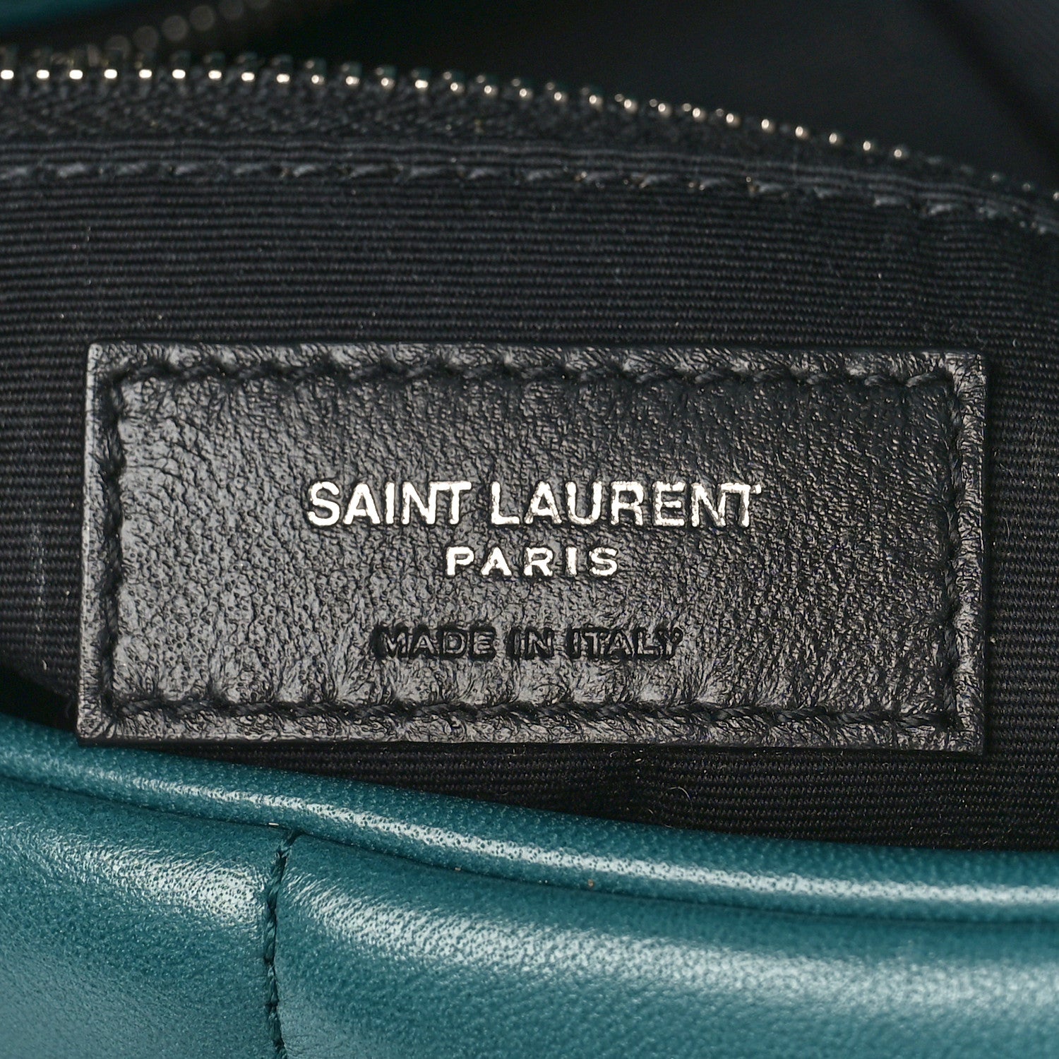 Saint Laurent Lambskin Quilted Small Loulou Puffer Monogram Chain Satchel Vert Canard 7 of 9