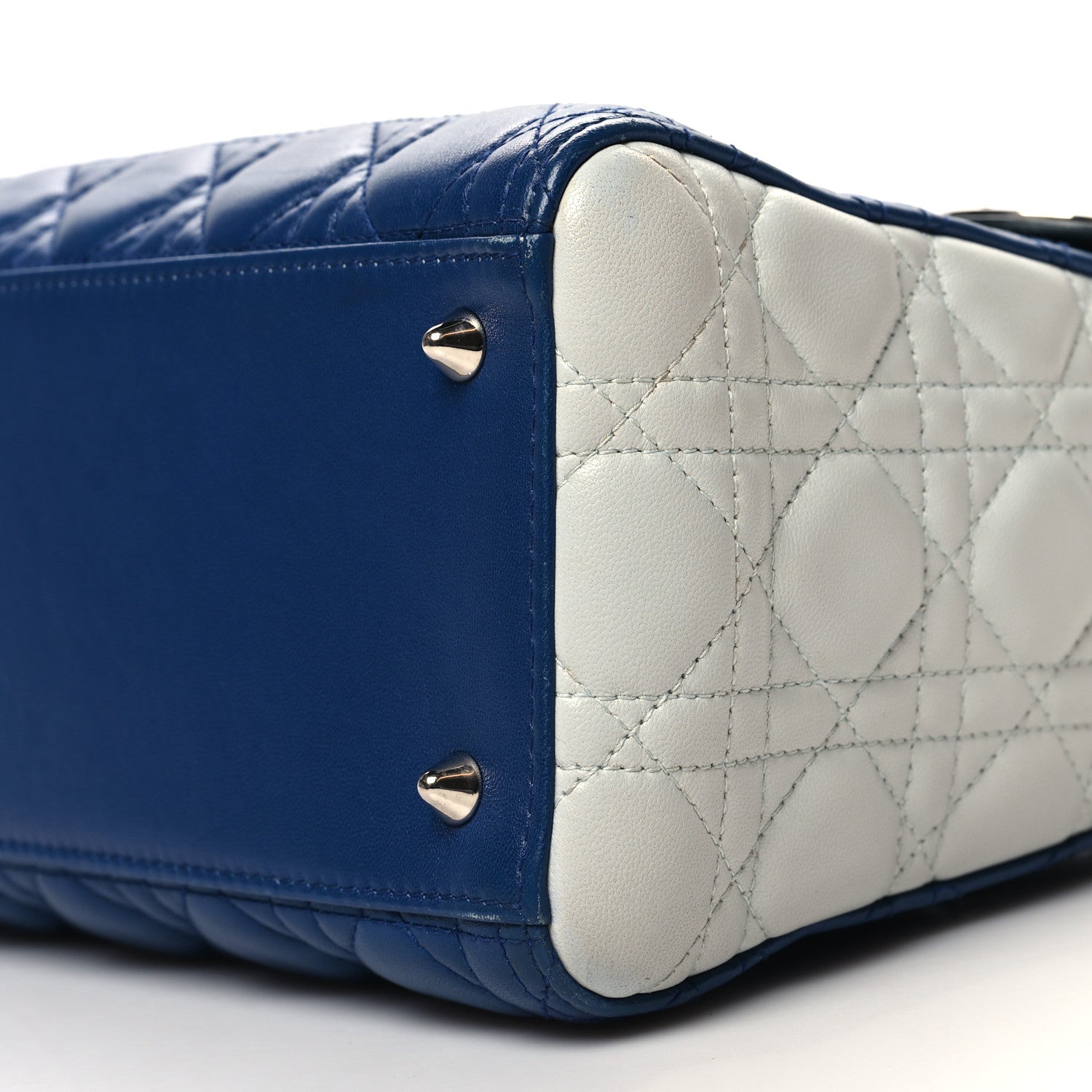 Christian Dior Lambskin Cannage Medium Tri-Color Lady Dior Blue Celeste Deep Green 10 of 11