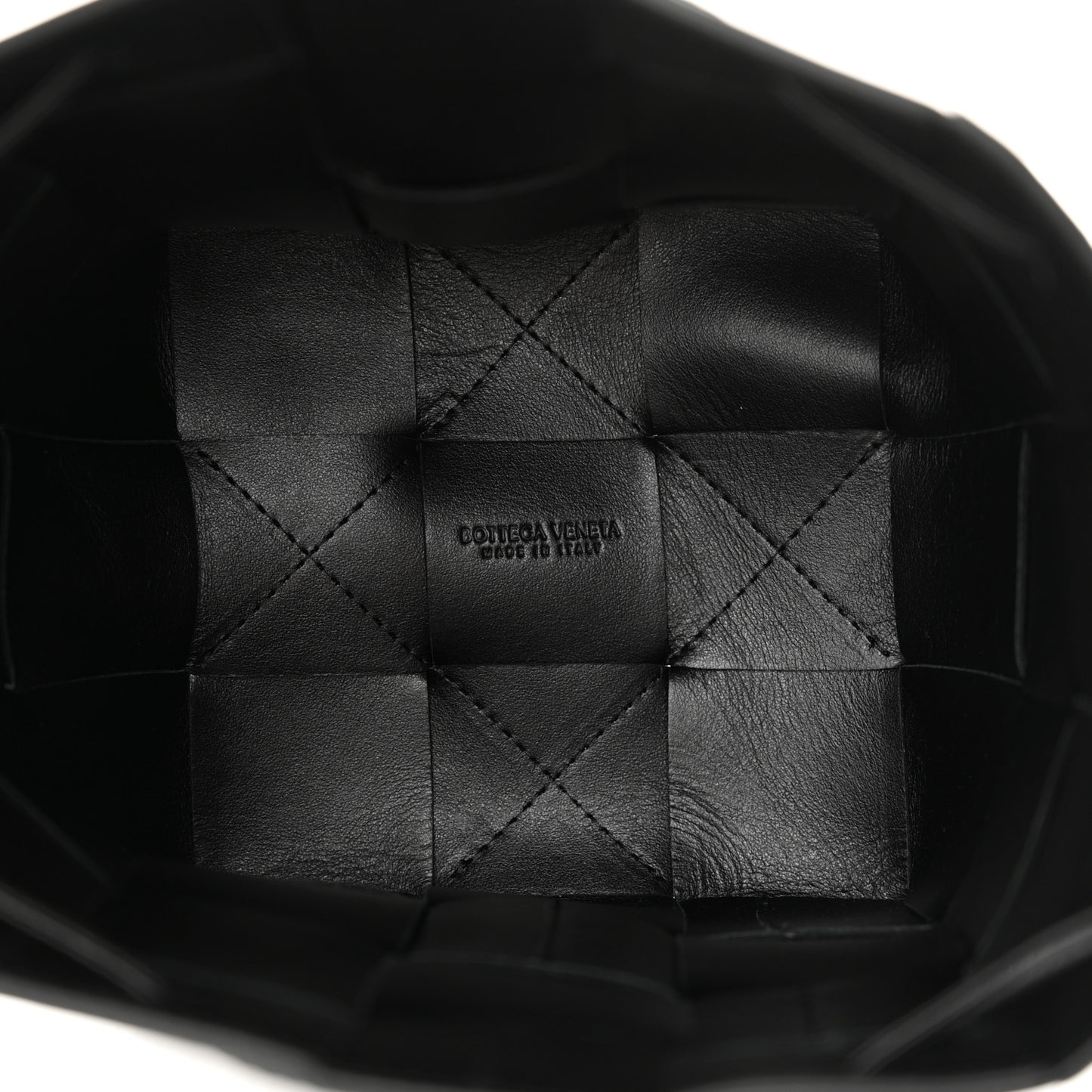 Lambskin Intreccio Small Crossbody Bucket Bag Fondant