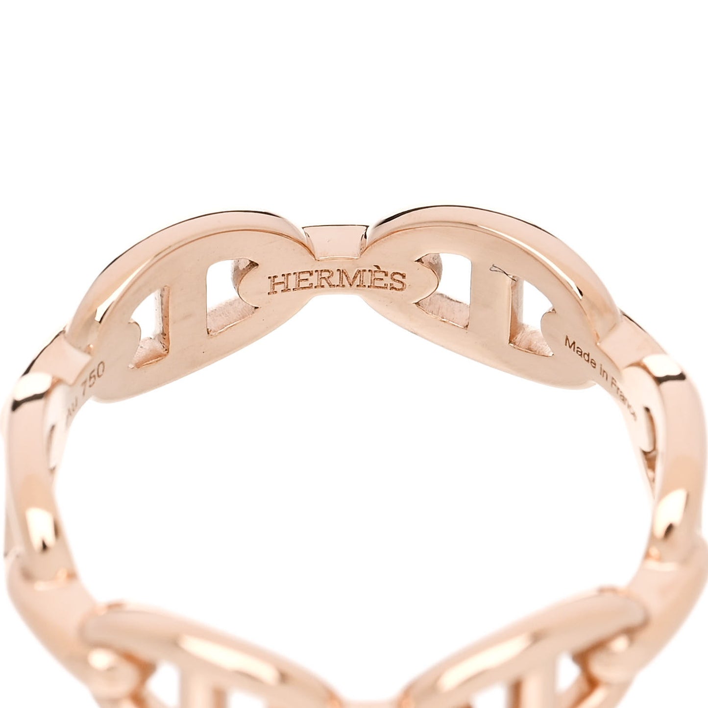 18K Rose Gold PM Chaine d'Ancre Enchainee Ring 55 7.25