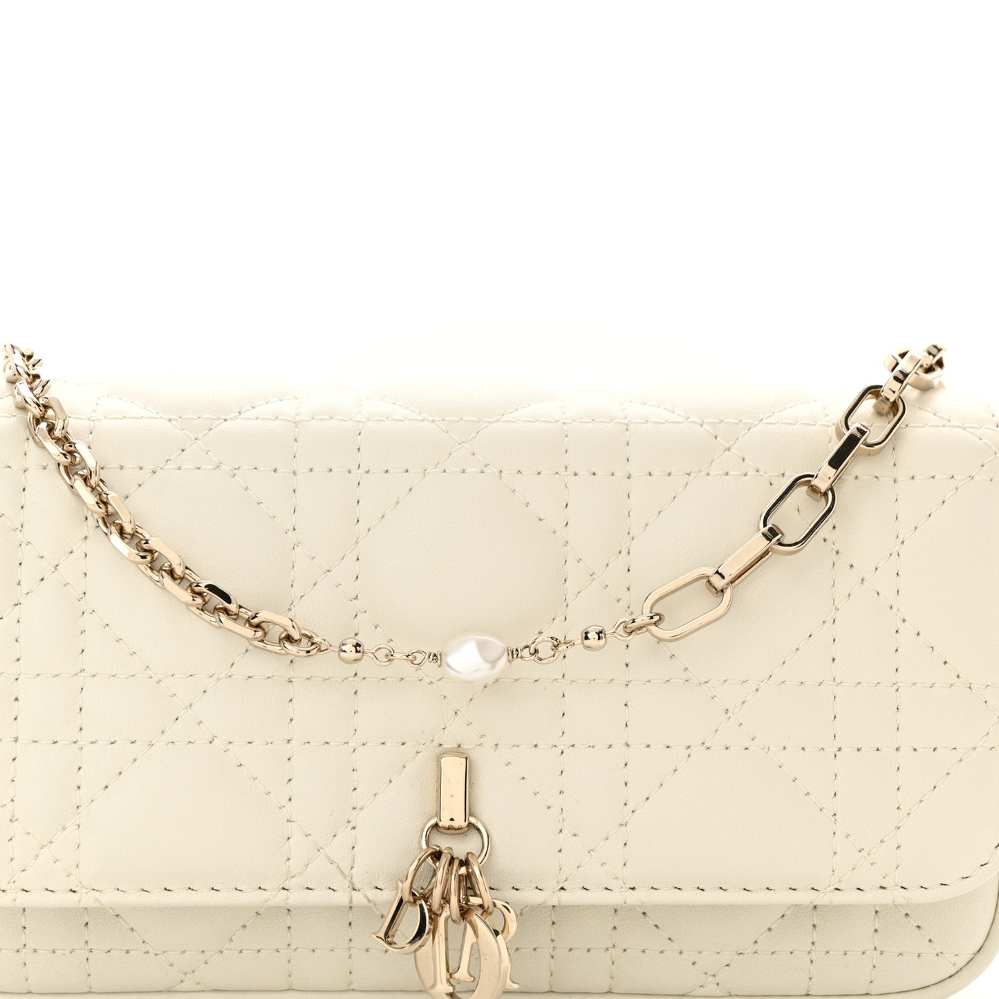 Lambskin Cannage Dior Talk Phone Pouch Latte