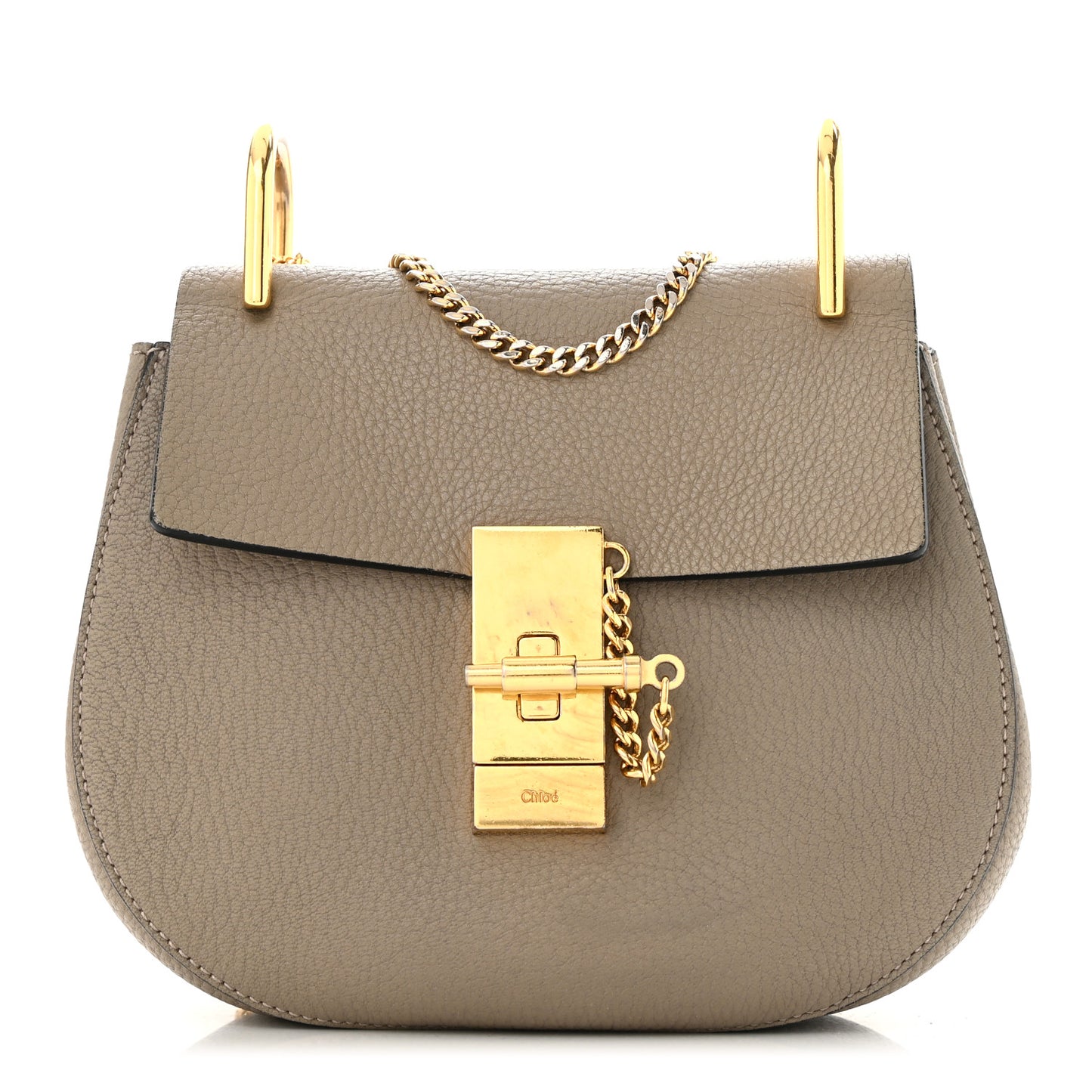 Grained Lambskin Drew Shoulder Bag Motty Grey