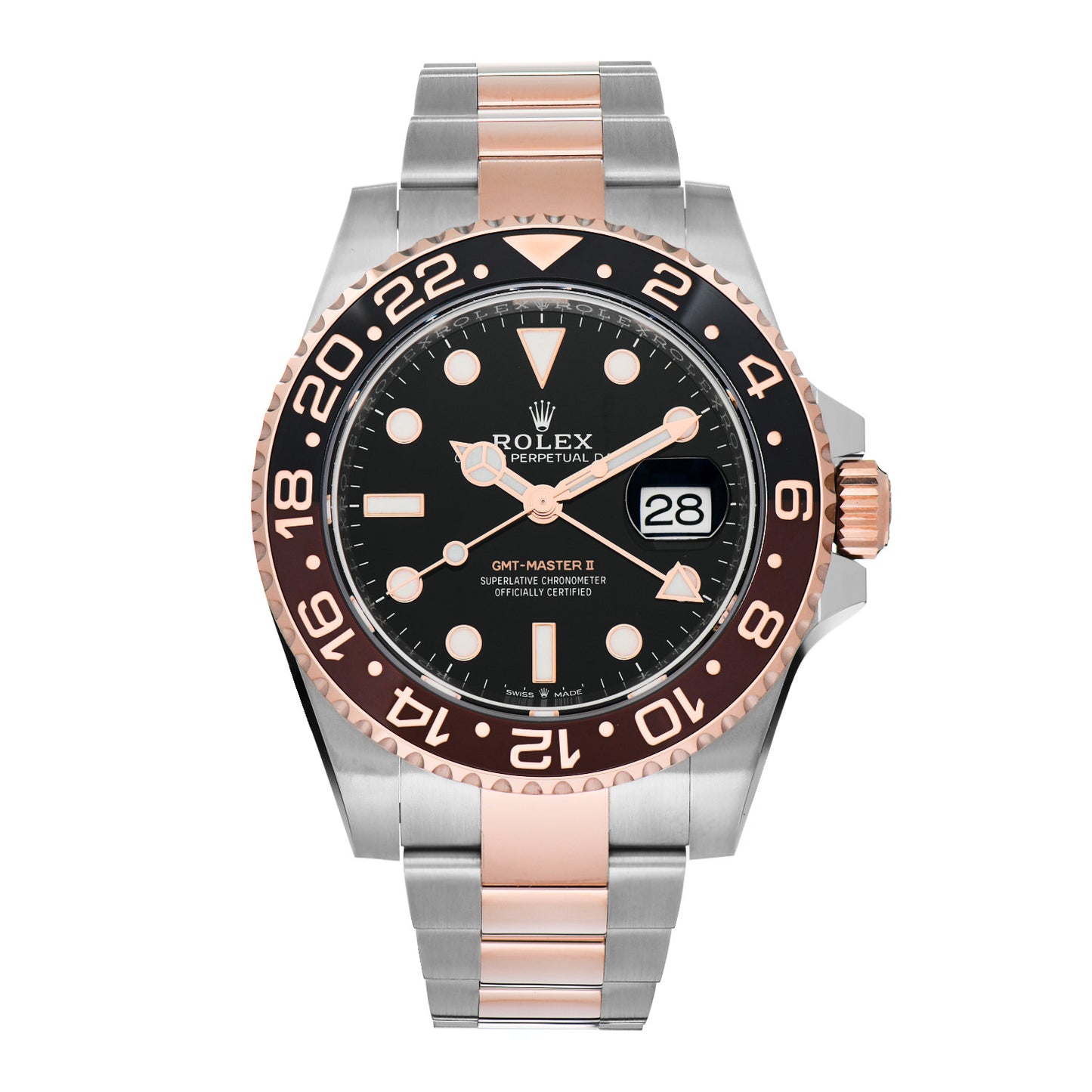 Stainless Steel 18K Everose Gold 40mm GMT-Master II Root Beer Watch 126711CHNR