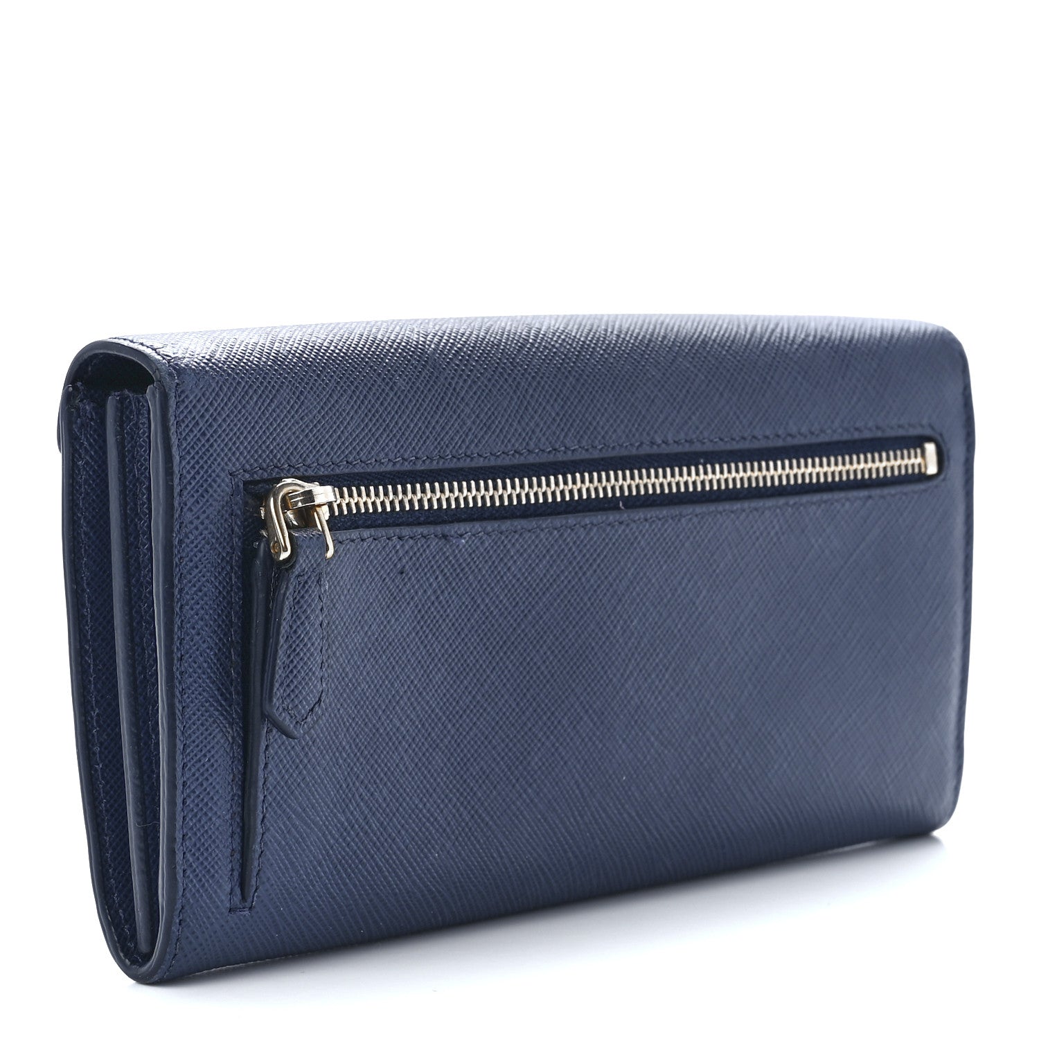 Prada Saffiano Envelope Wallet Bluette 3 of 11