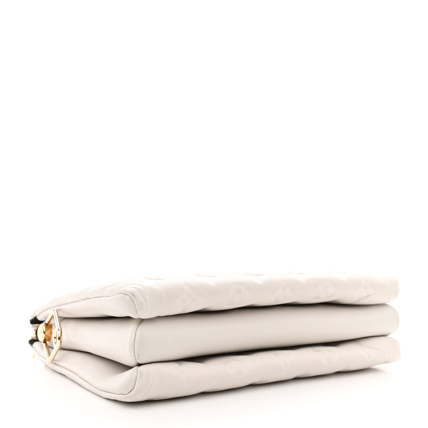 Lambskin Embossed Monogram Coussin PM Beige Cream