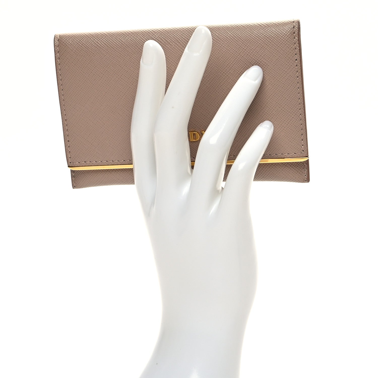Prada Saffiano Metal Bar Card Holder Cammeo 3 of 7