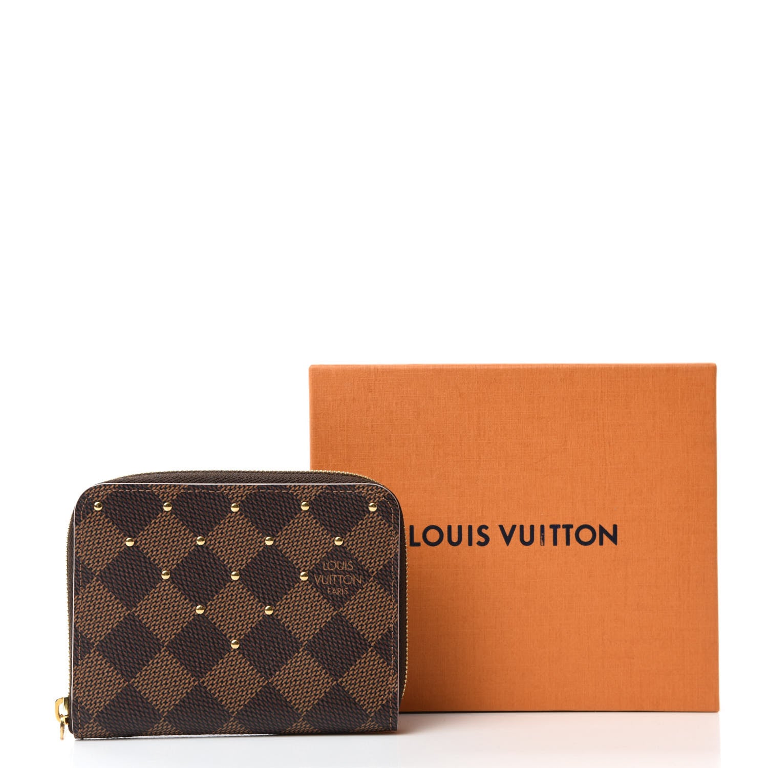 Louis Vuitton Damier Ebene Studded Zippy Coin Purse Rose Ballerine 8 of 8