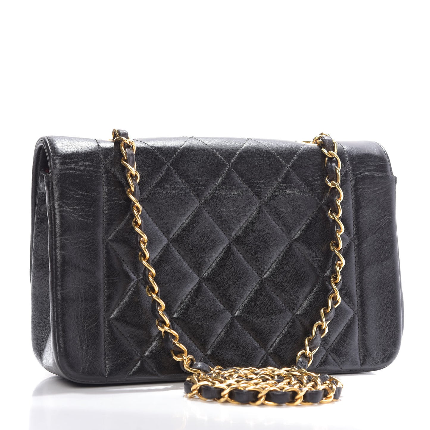 Lambskin Quilted Small Single Flap Bag Black
