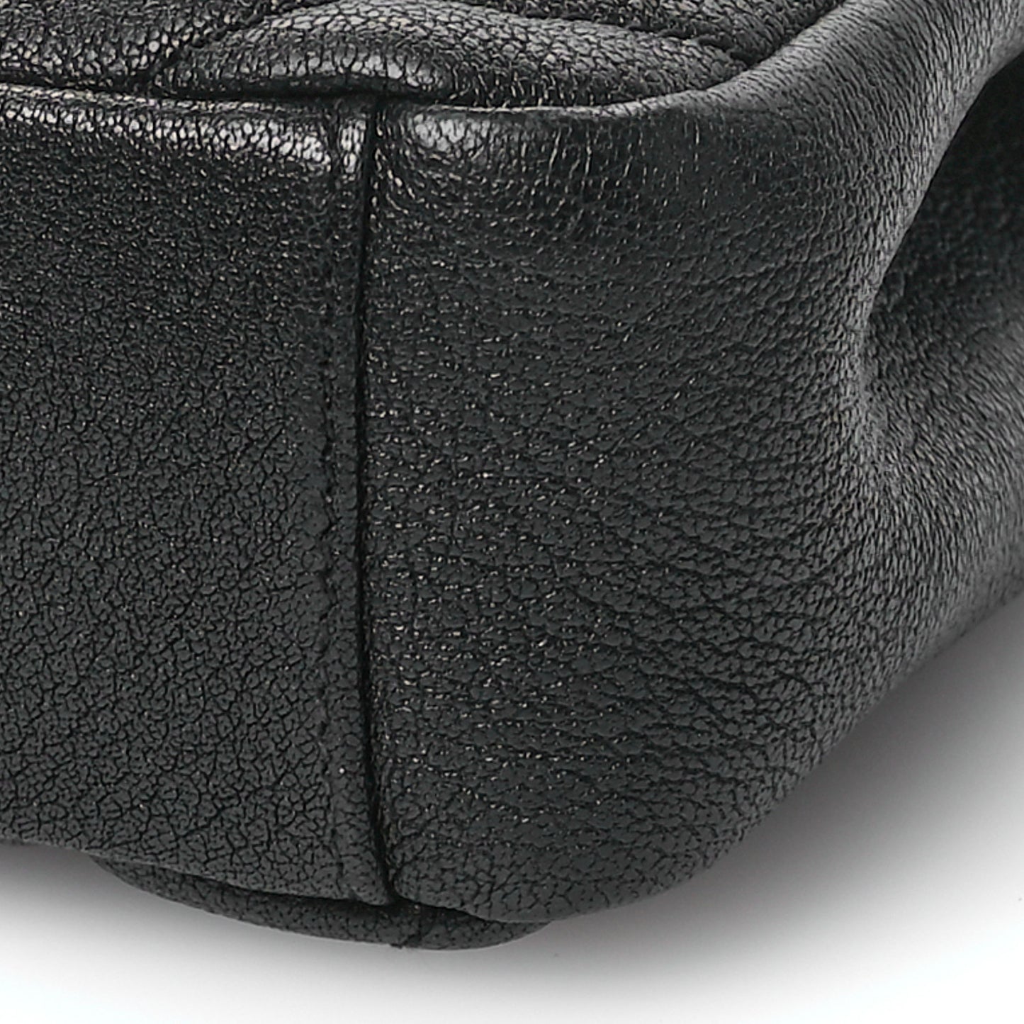 Sheepskin Matelasse Chevron Monogram Medium College Bag Black