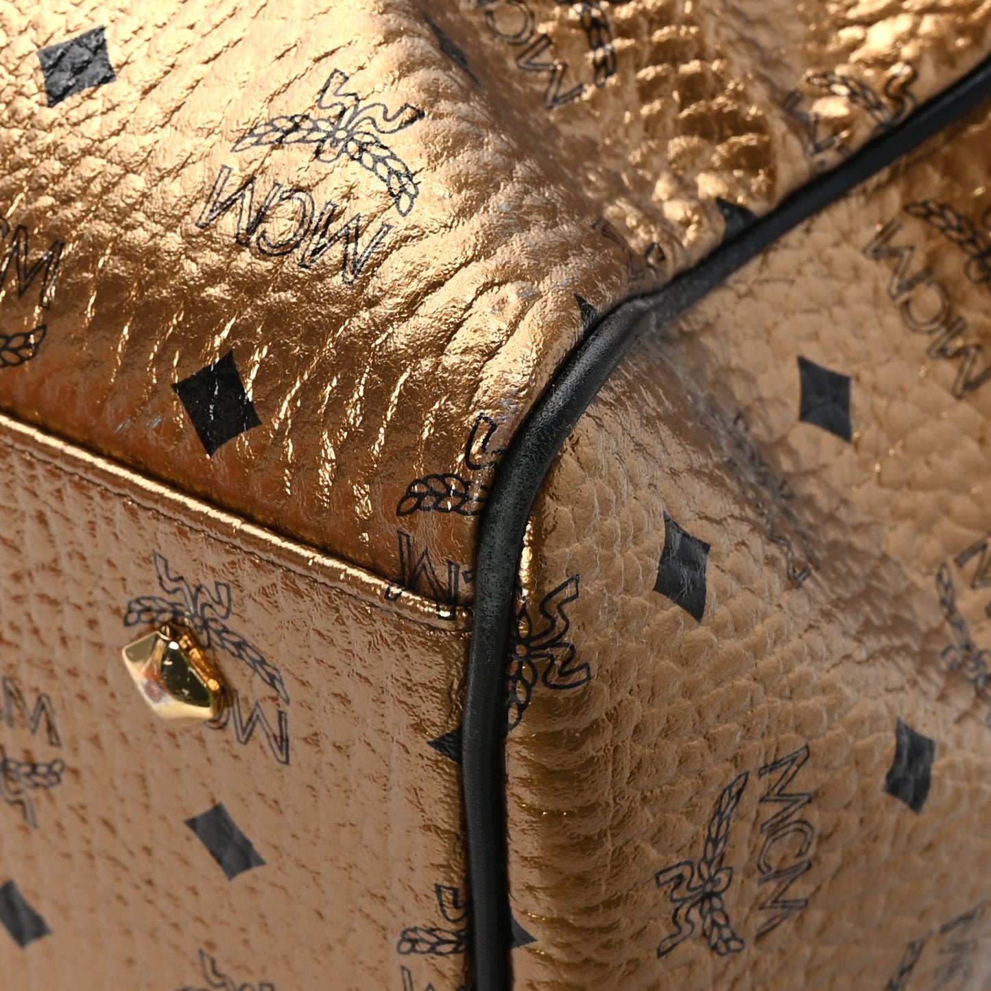 Metallic Visetos Traveler Weekender Duffle Bag Gold
