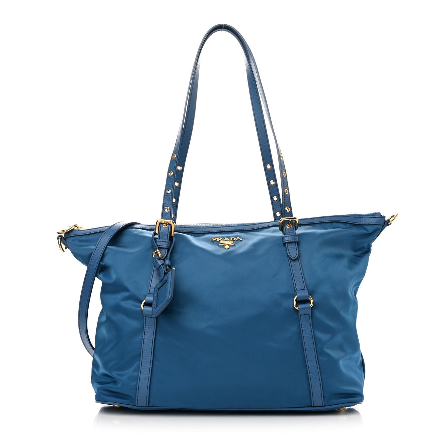 Tessuto Nylon Saffiano Tote Cobalto