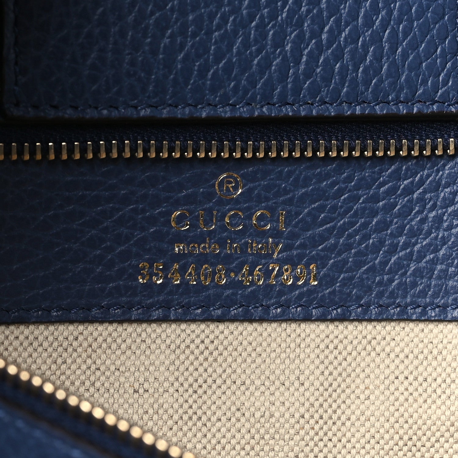 Gucci Dollar Calfskin Small Swing Tote Peonia Flower Washed Blue 6 of 10