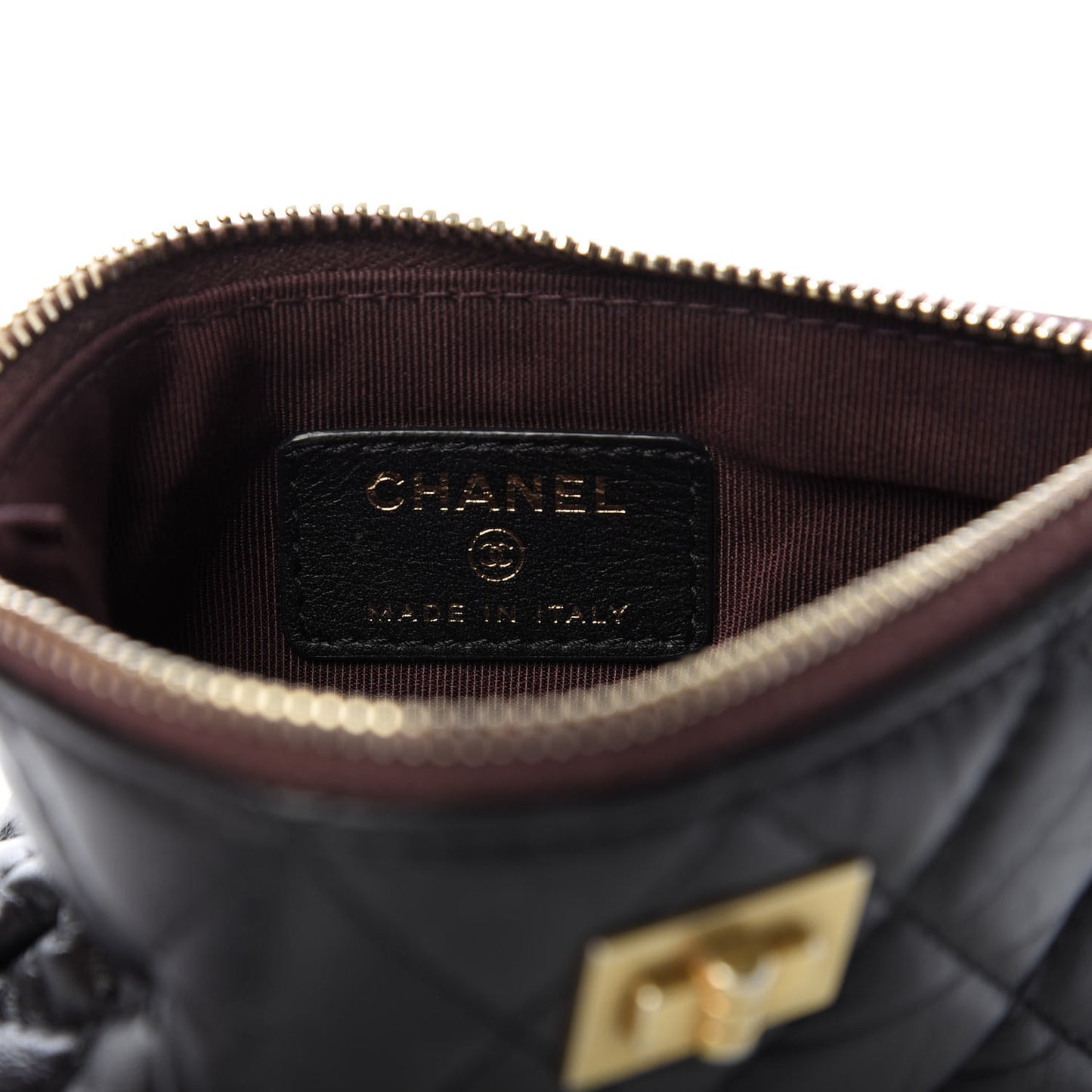 Aged Calfskin Quilted Reissue Cosmetic Case Black