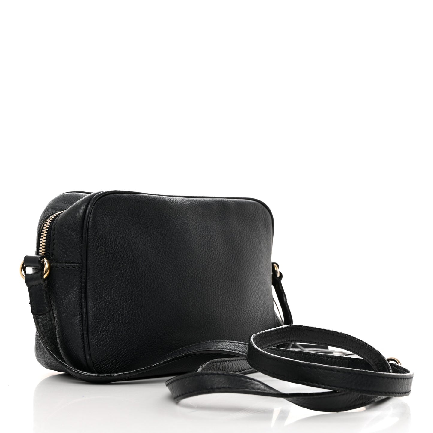 Pebbled Calfskin Small Soho Disco Bag Black