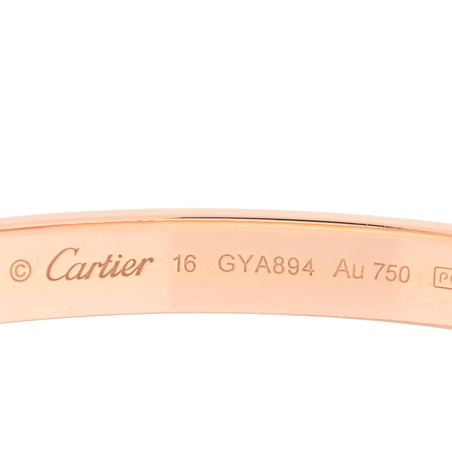 18K Pink Gold LOVE Bracelet 16