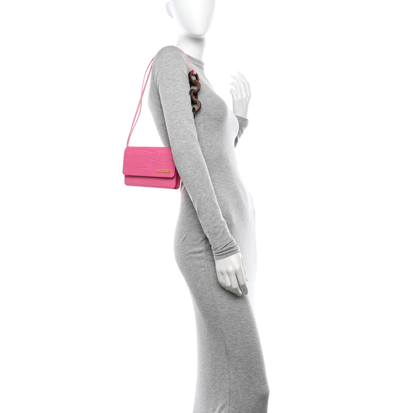 Calfskin Crocodile Embossed Le Riviera Pink