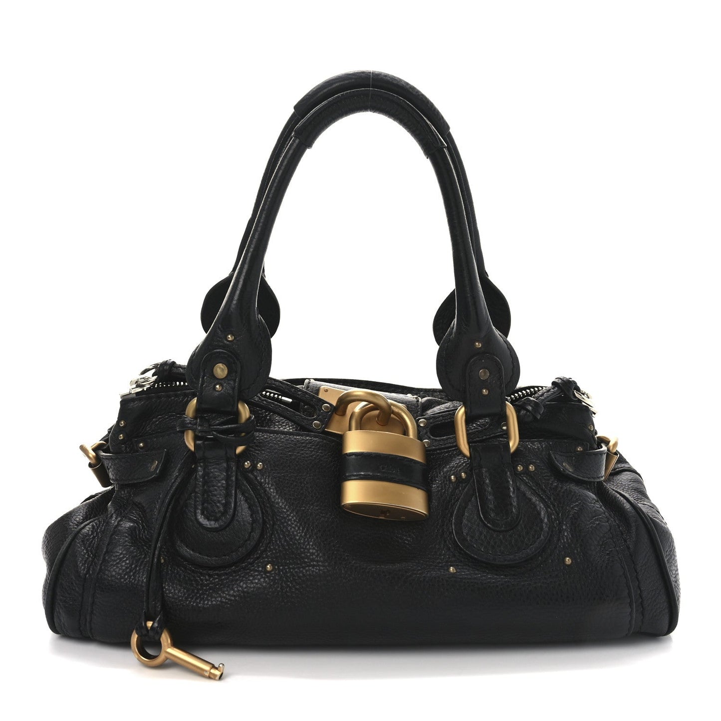 Calfskin Medium Paddington Satchel Black