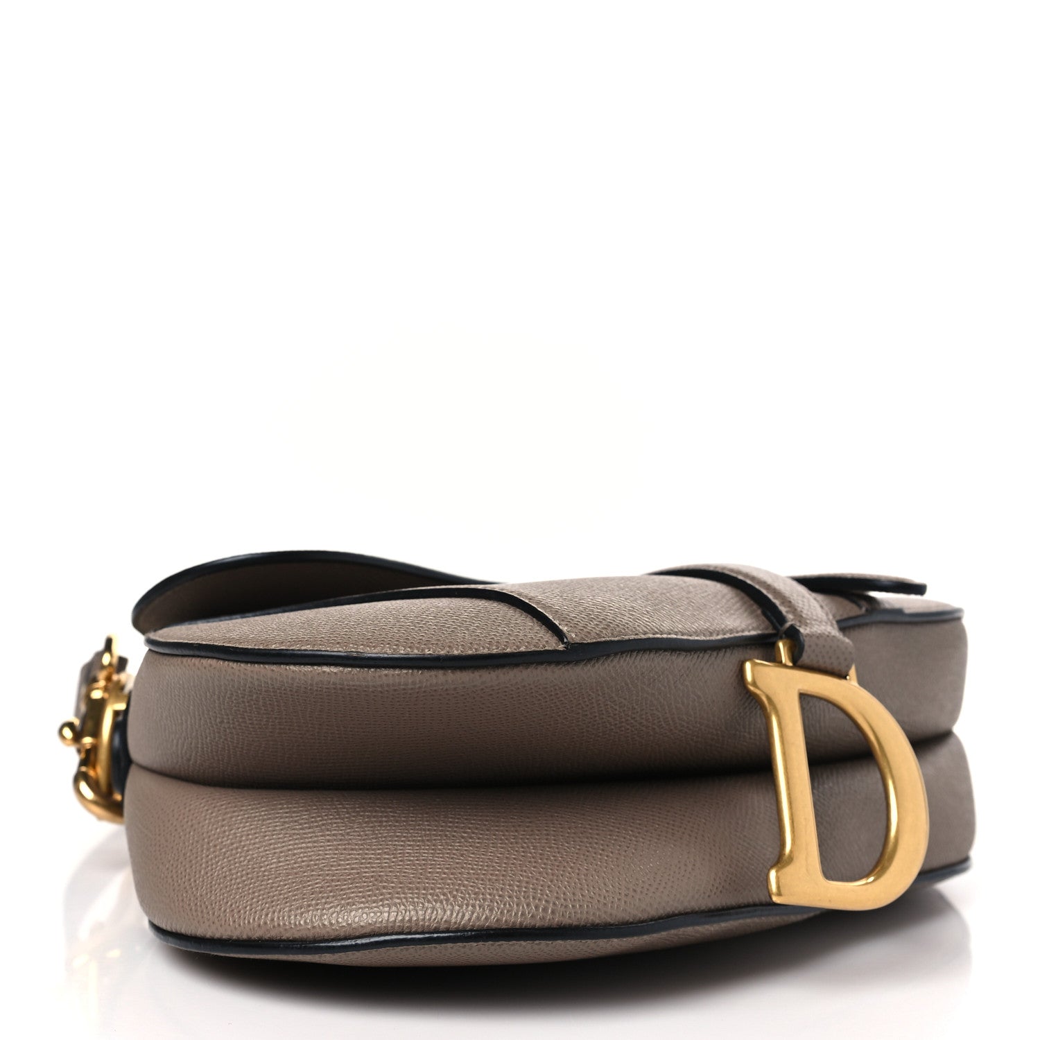 Christian Dior Grained Calfskin Saddle Bag With Strap Taupe 4 of 8