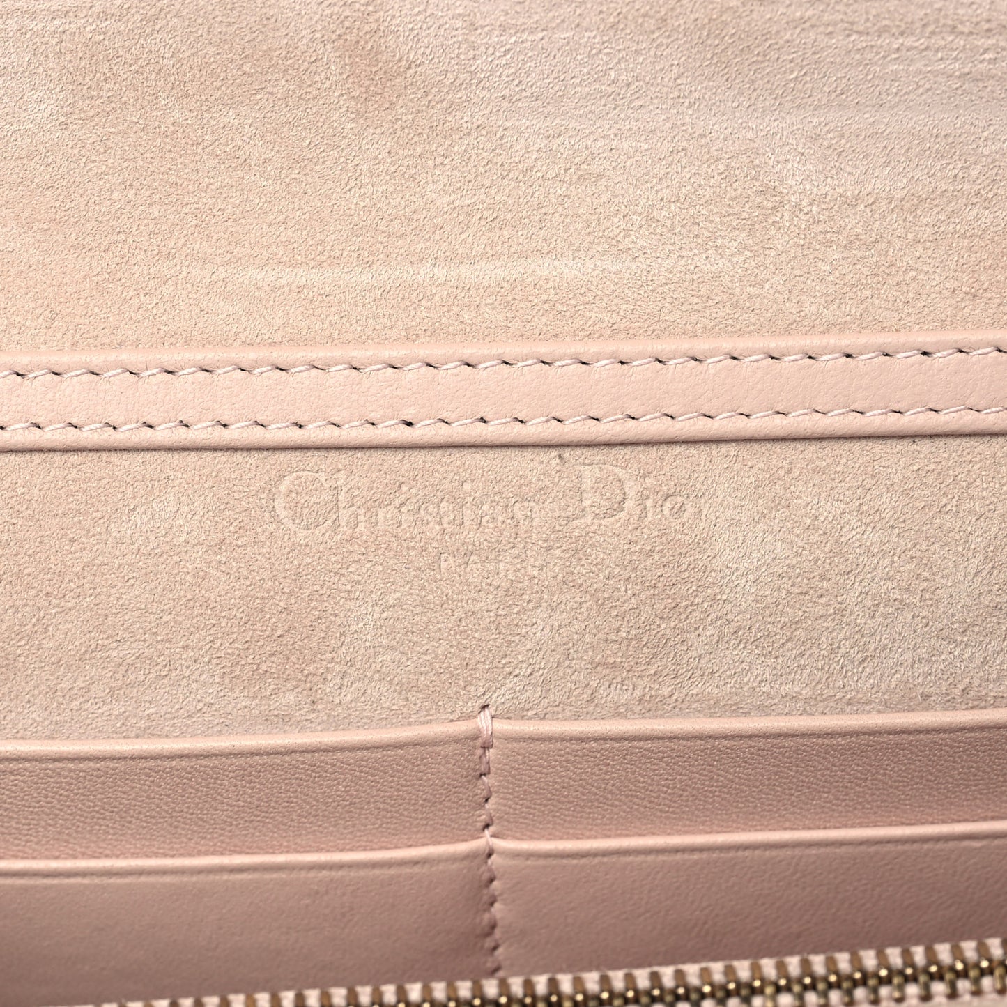 Lambskin Cannage Dioraddict Wallet on Chain Clutch Rose Poudre