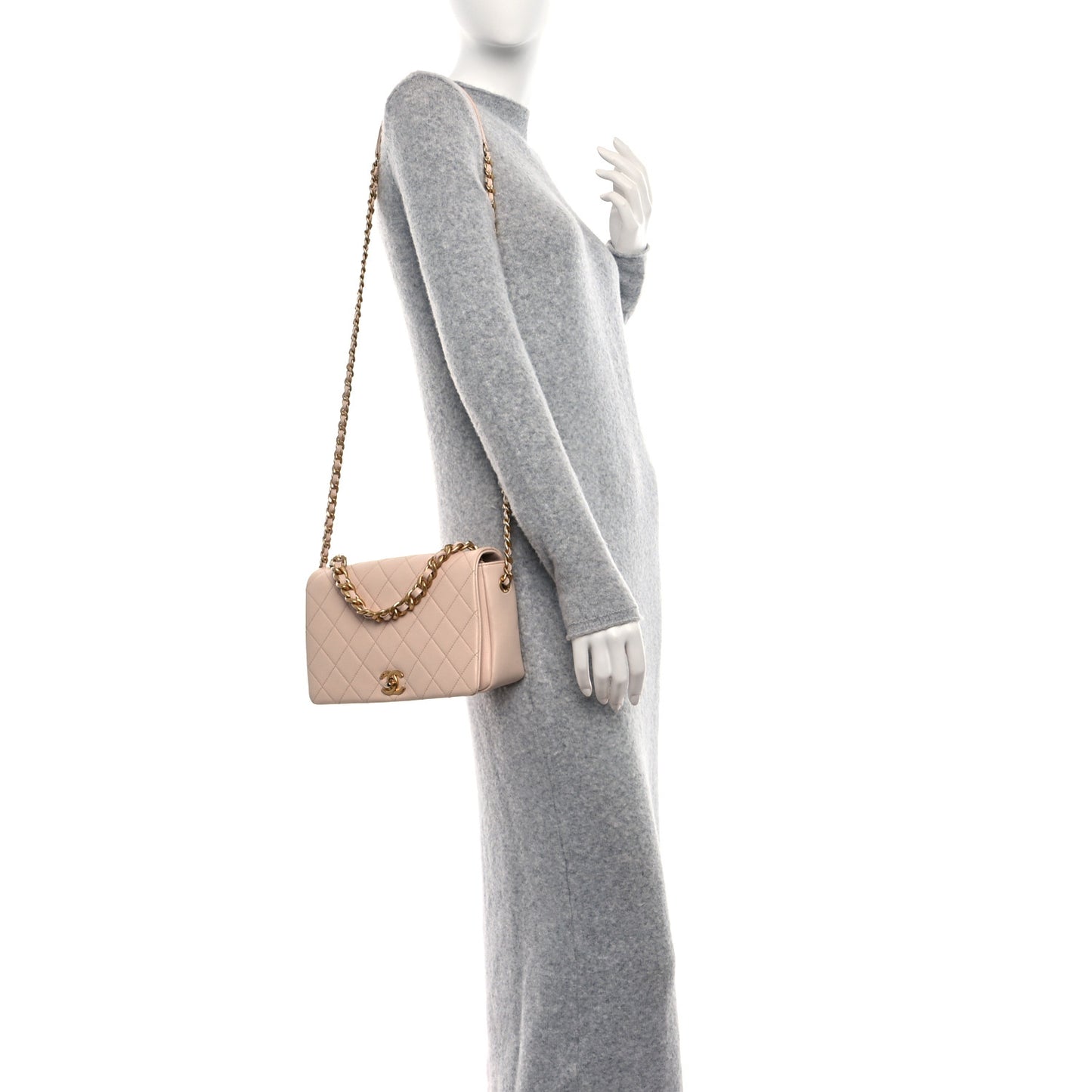 Caviar Quilted Medium Fashion Therapy Flap Beige
