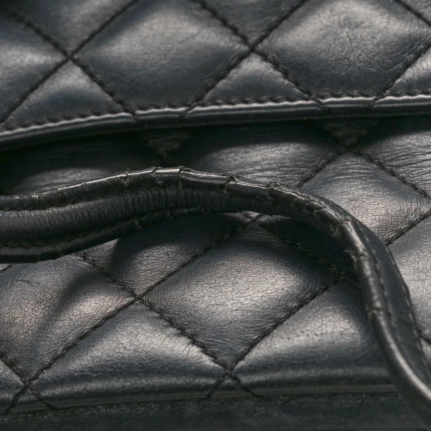 Calfskin Quilted Small Easy Shopping Tote Black