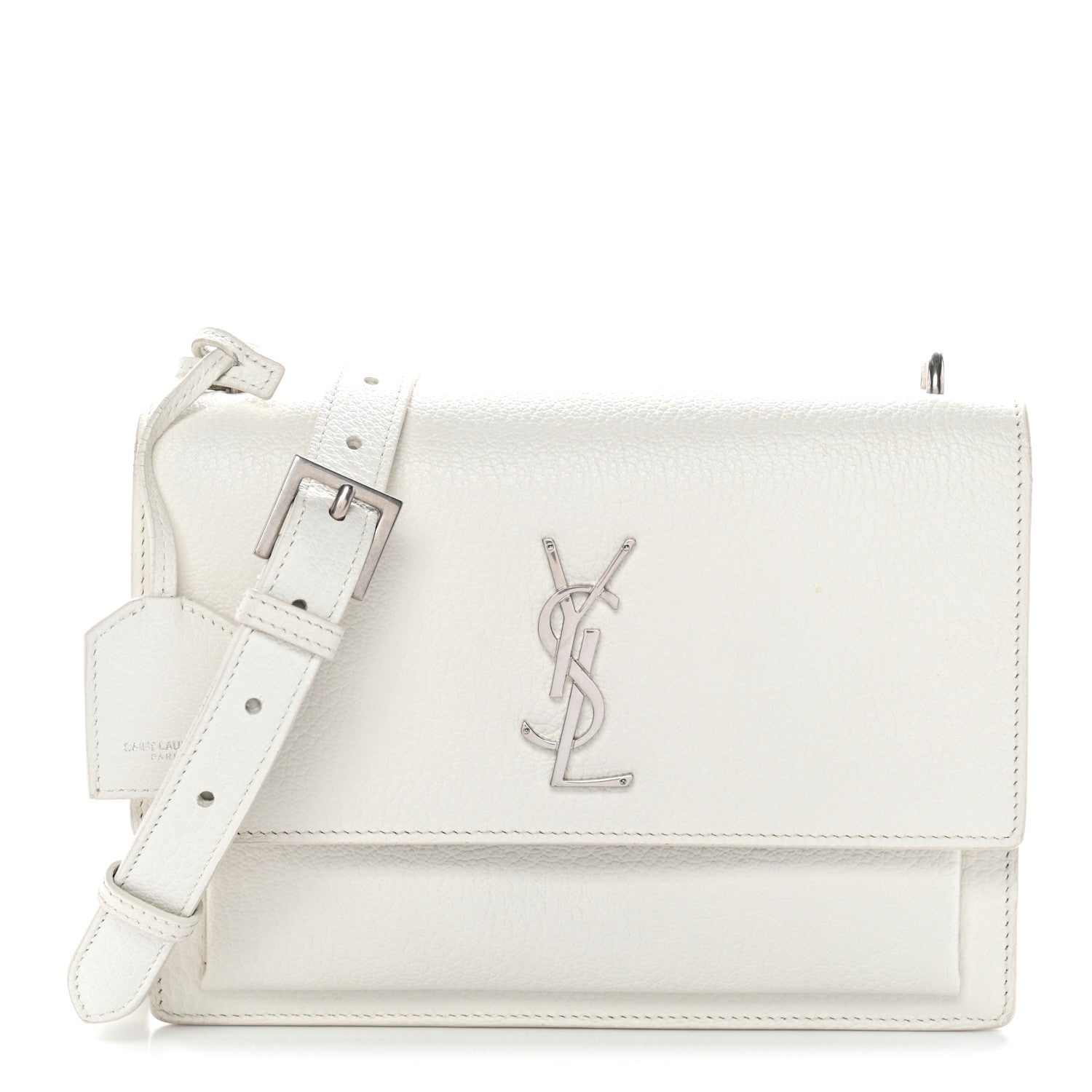 Saint Laurent Grained Calfskin Medium Monogram Sunset Satchel