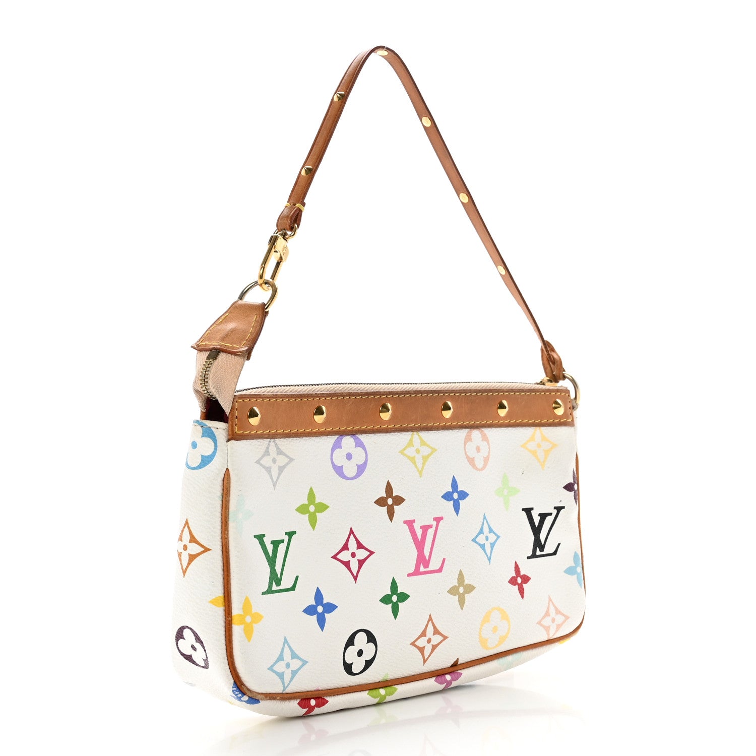 Louis Vuitton Monogram Multicolor Pochette Accessories White 3 of 10