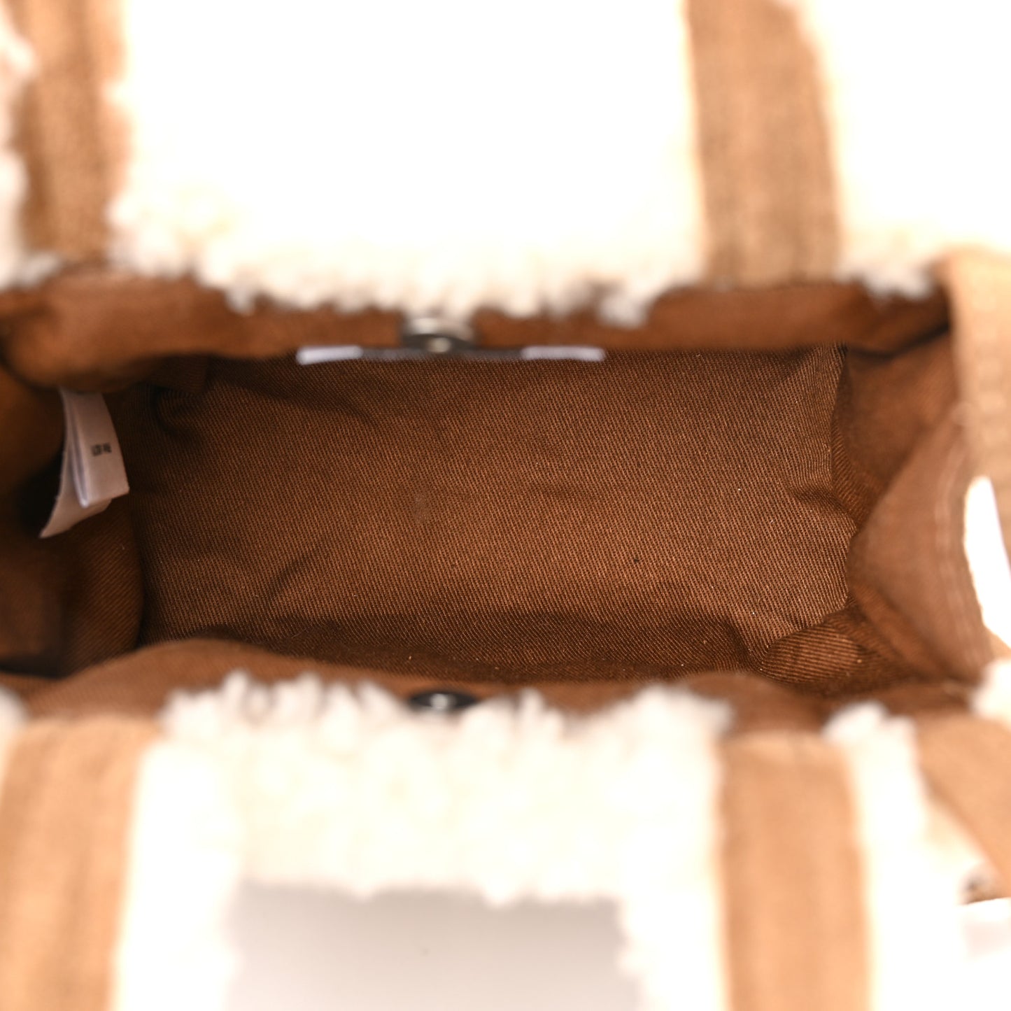 X UGG Suede Shearling Small Shopping Bag Chestnut