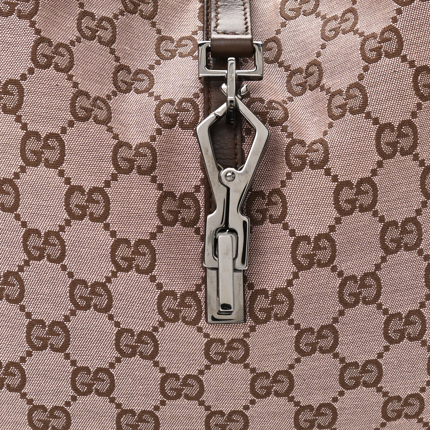 Monogram Lobster Clasp Jackie O Hobo Brown