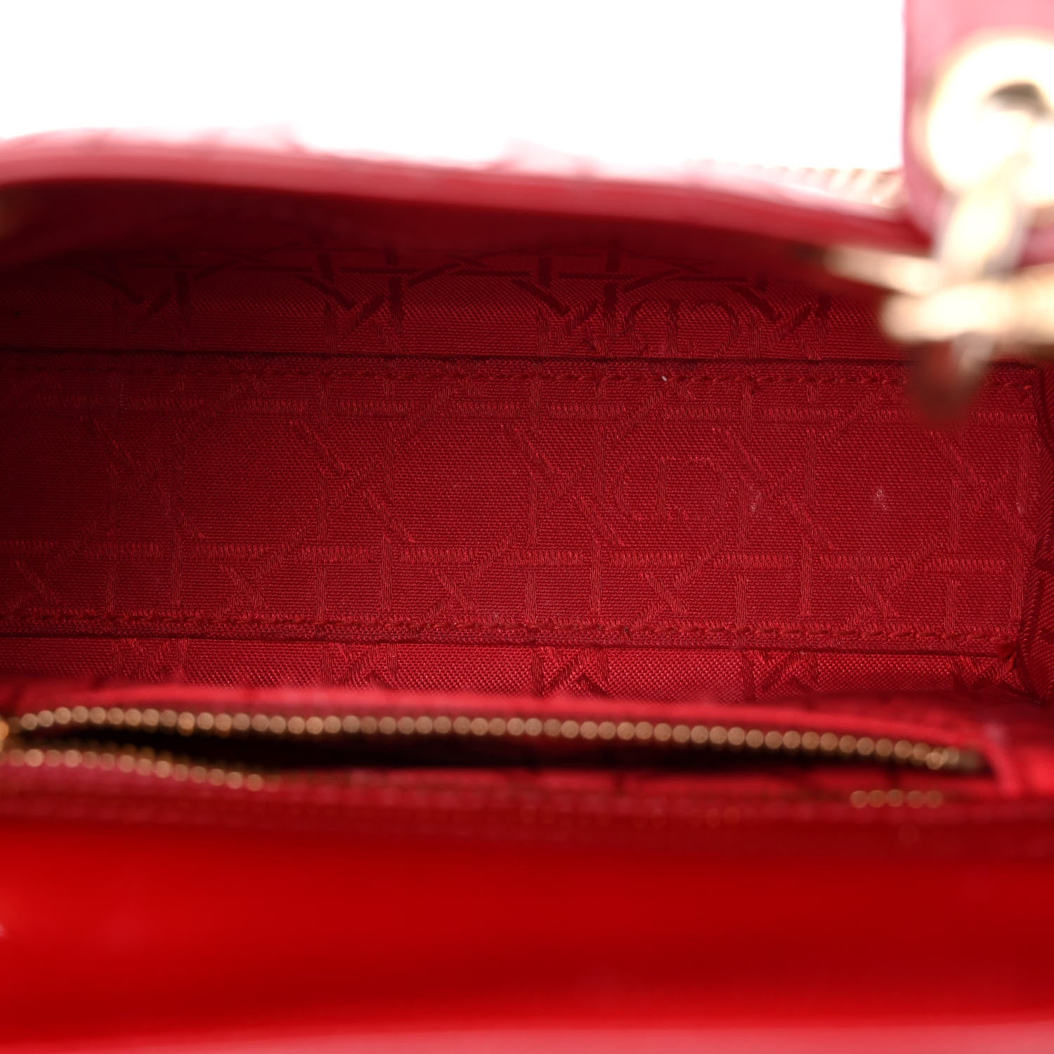 Christian Dior Patent Cannage Mini Lady Dior Red 5 of 17