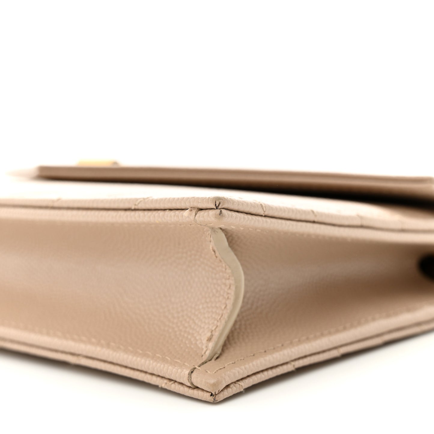Grain De Poudre Matelasse Chevron Monogram Envelope Chain Wallet Nude Powder